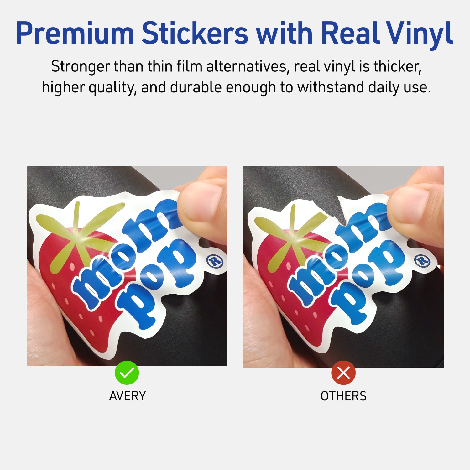 Avery Printable Vinyl Sticker Paper, 94269-WMVL7, Rectangle, 8-1/2inx11in, Matte White, Pack Of 7 - Image 4