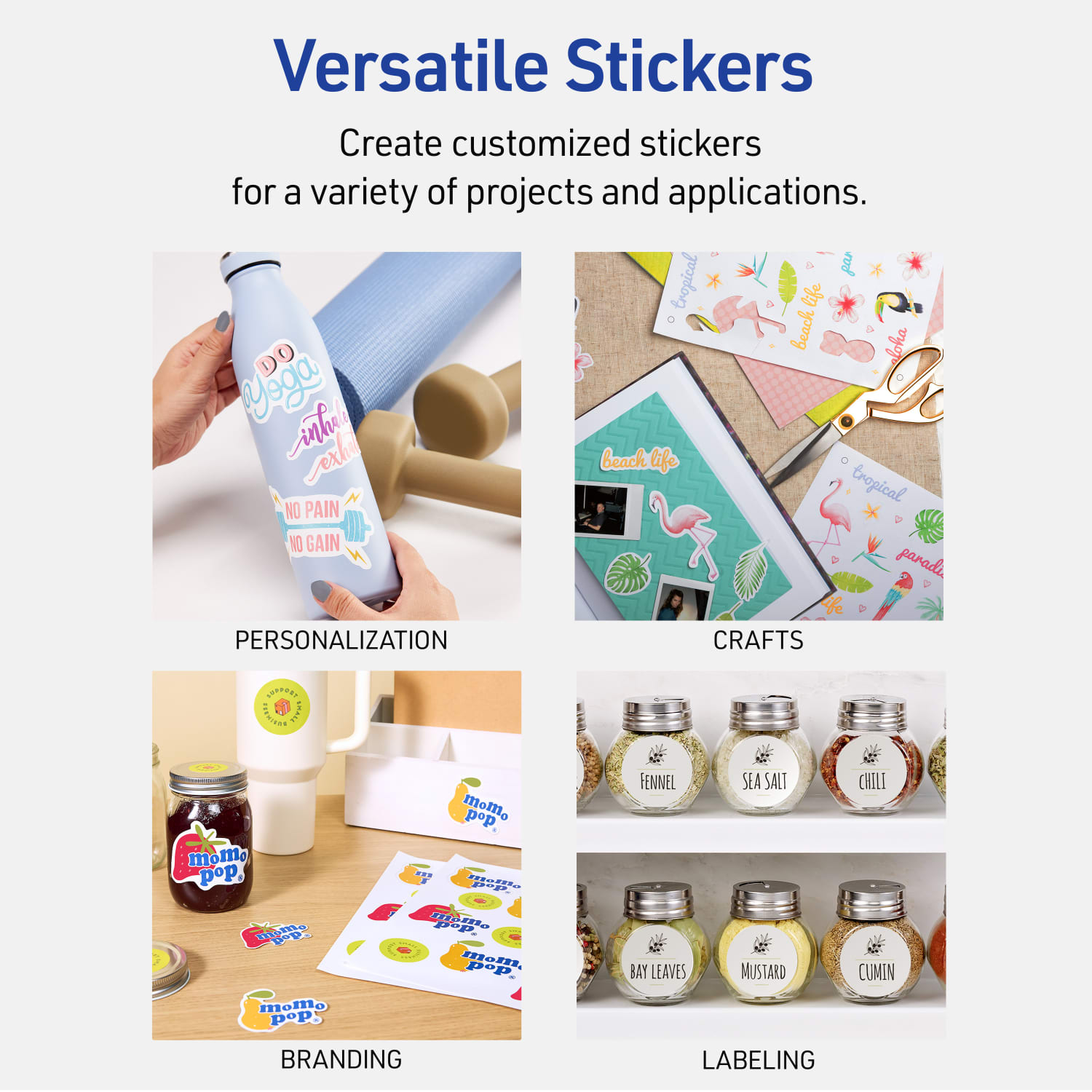 Avery Printable Vinyl Sticker Paper, 94269-WMVL7, Rectangle, 8-1/2inx11in, Matte White, Pack Of 7 - Image 6
