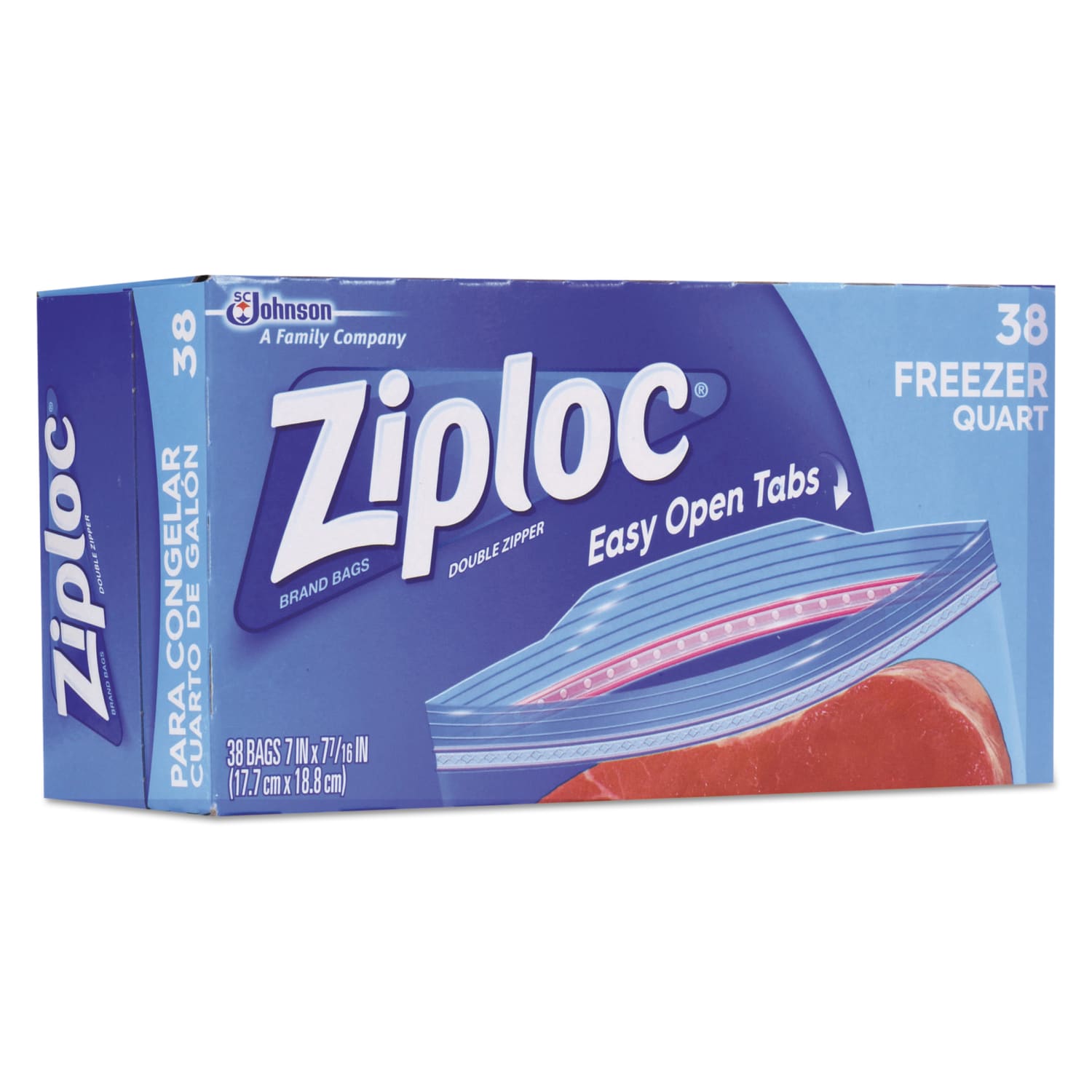 Ziploc Double-Zipper Freezer Bags, 7 3/4in x 7in, Clear, 38 Bags Per Box, Carton Of 9 Boxes - Image 4
