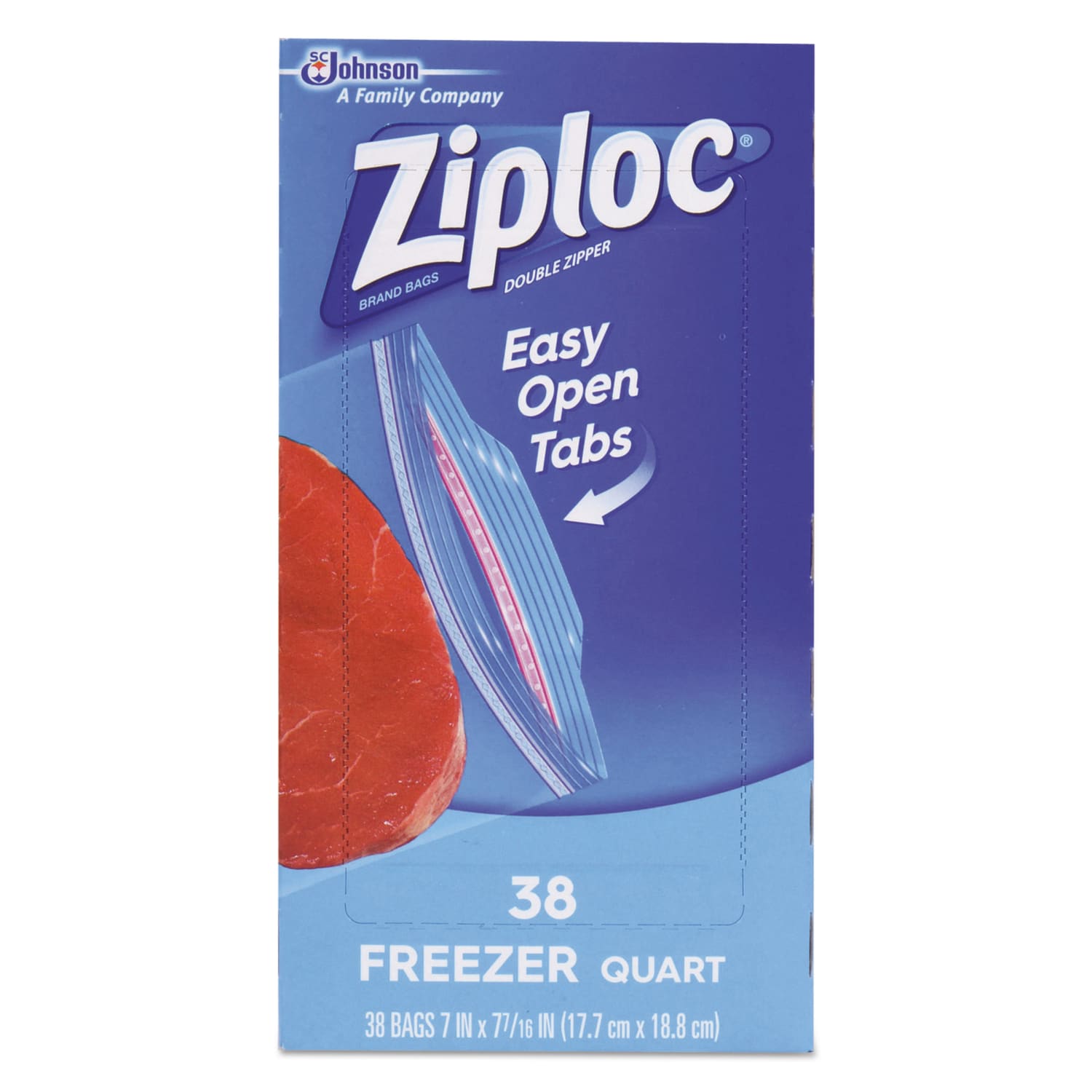 Ziploc Double-Zipper Freezer Bags, 7 3/4in x 7in, Clear, 38 Bags Per Box, Carton Of 9 Boxes - Image 5
