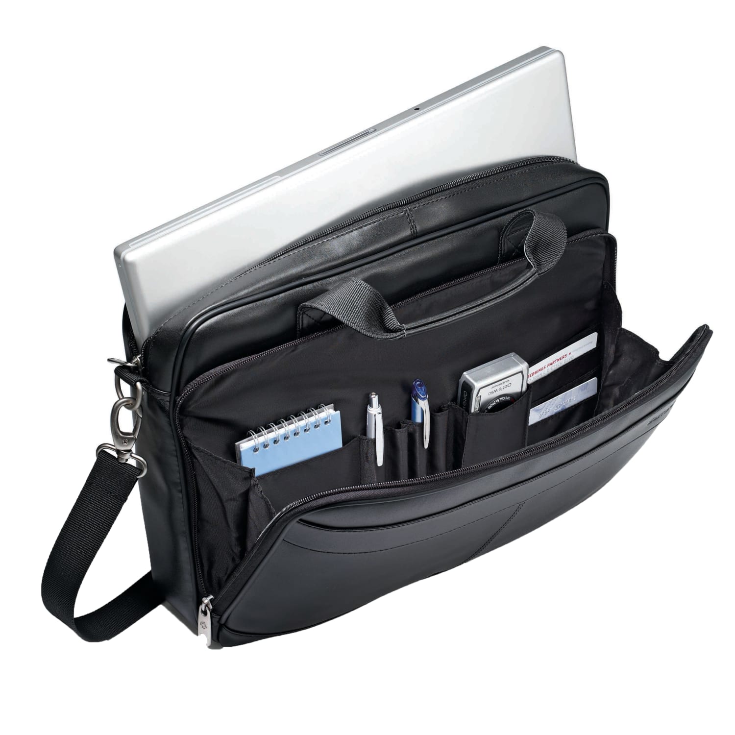 Samsonite LEATHER SLIM BRIEFCASE Color Black - Image 3
