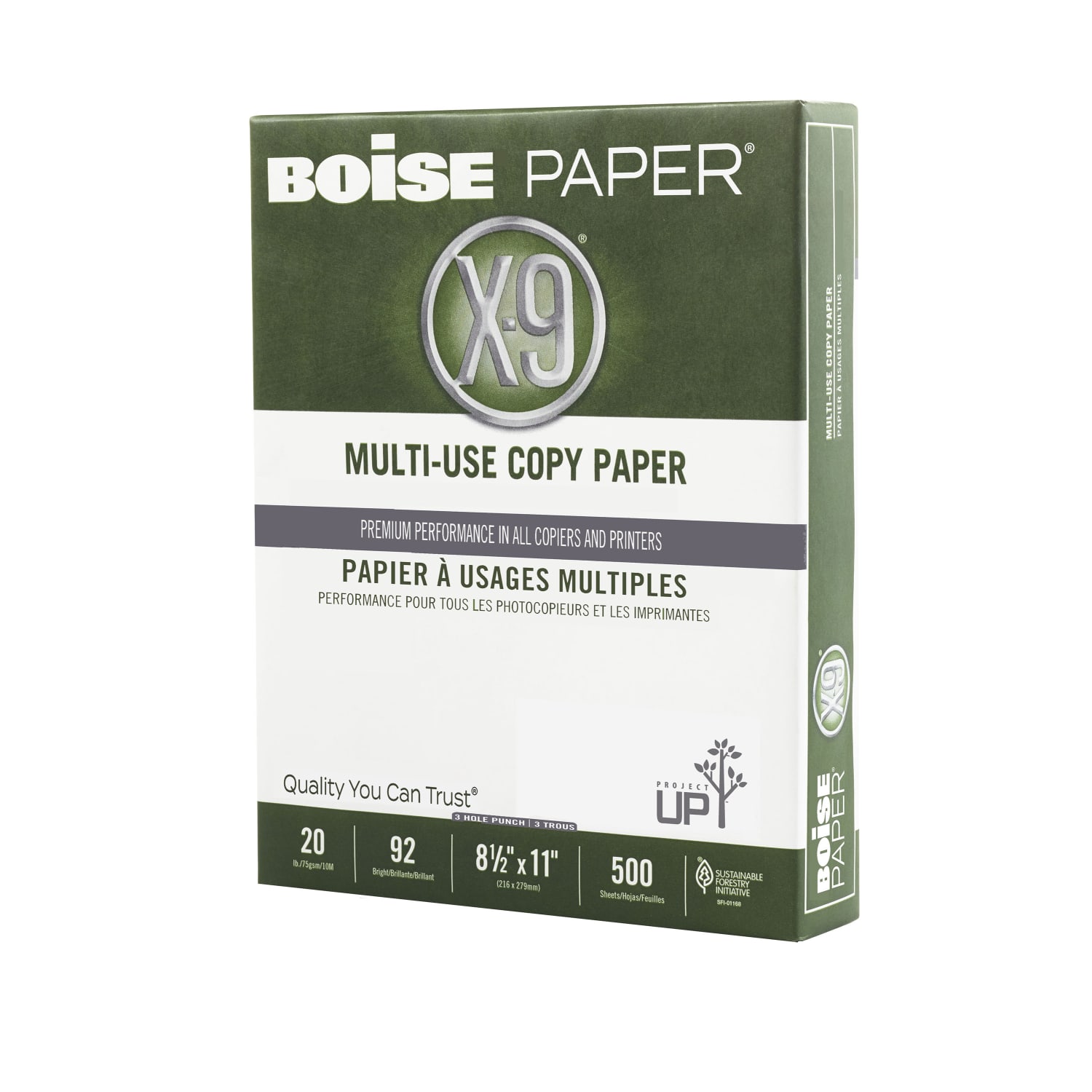Boise X-9 3-Hole Punched Multi-Use Printer & Copy Paper, 10 Reams, White, Letter (8.5in x 11in), 5000 Sheets Per Case, 20 Lb, 92 Brightness - Image 4