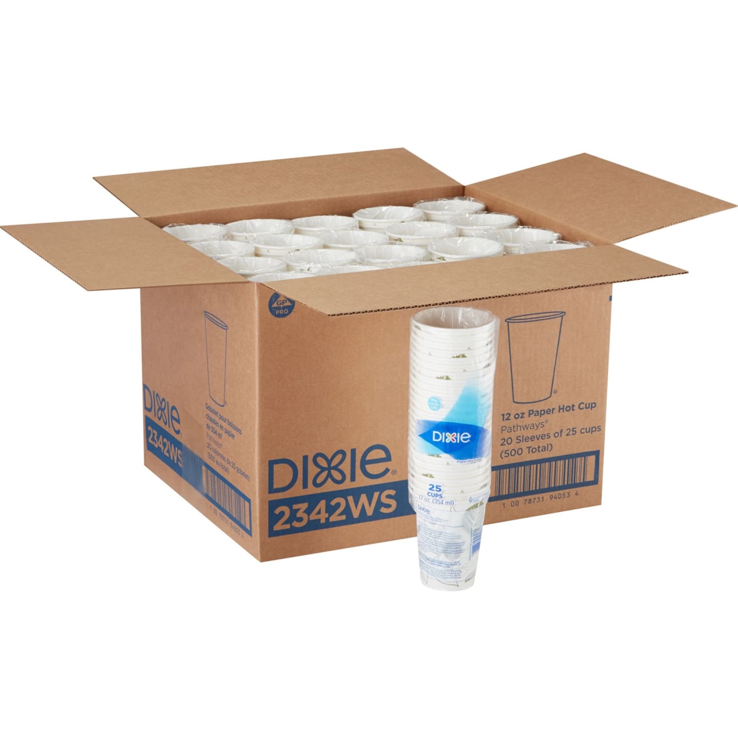 Dixie Paper Hot Cups, 12 Oz., Pathways, Carton Of 500 - Image 3