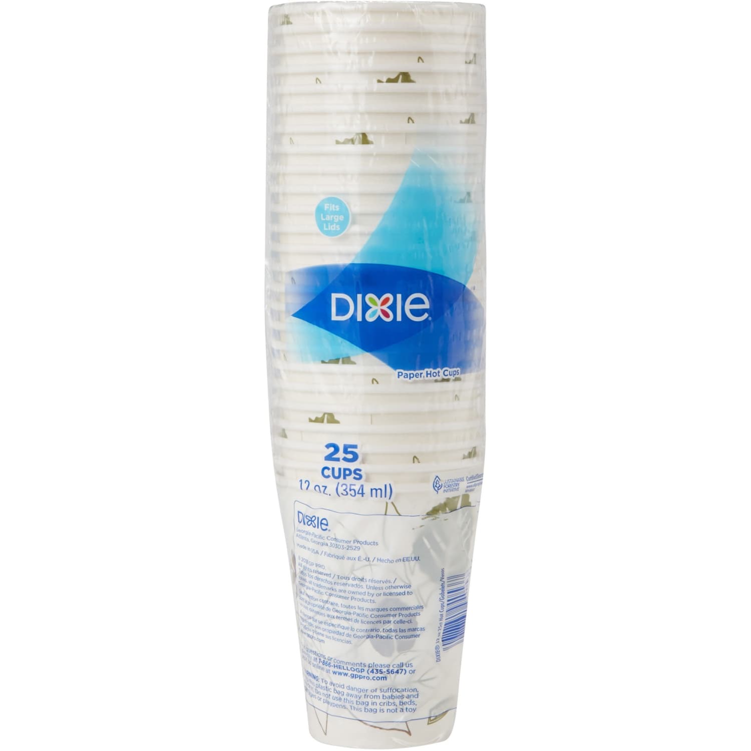 Dixie Paper Hot Cups, 12 Oz., Pathways, Carton Of 500 - Image 4
