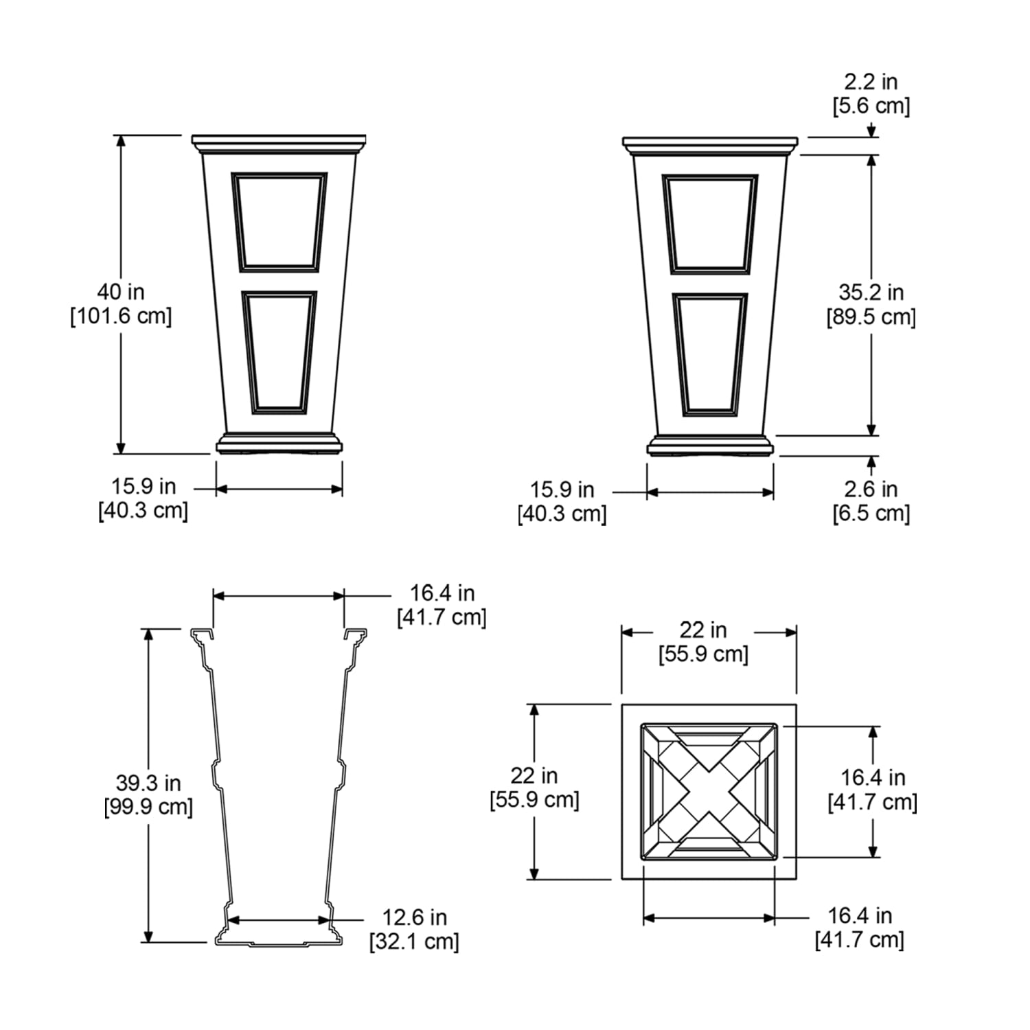 Mayne Fairfield Planter, 40inH, Espresso - Image 6