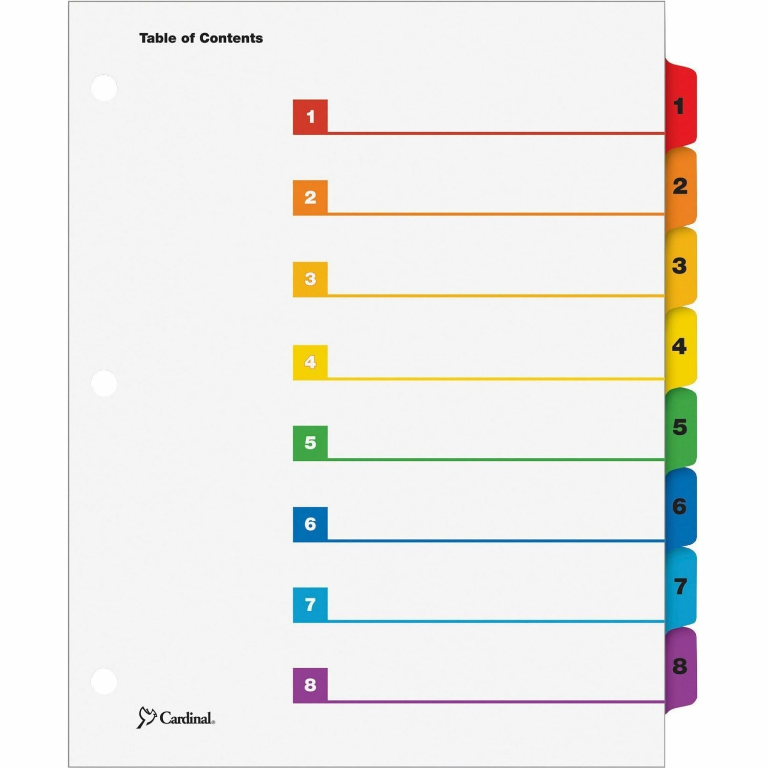 Cardinal OneStep Index System, 1-8 Tab, Multicolor - Image 3