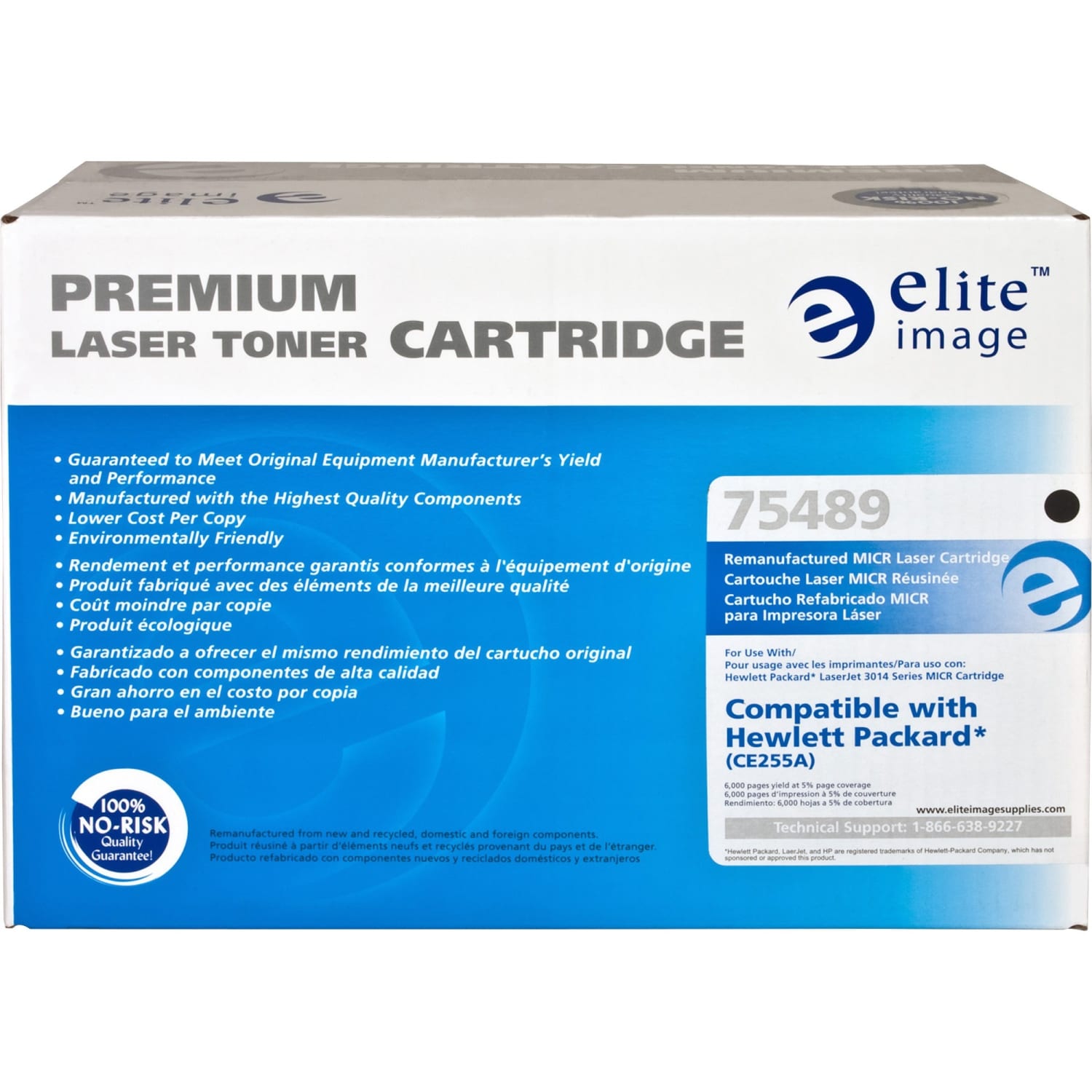 Elite Image Remanufactured Black MICR Toner Cartridge Replacement For HP 55A, CE255A - Image 3