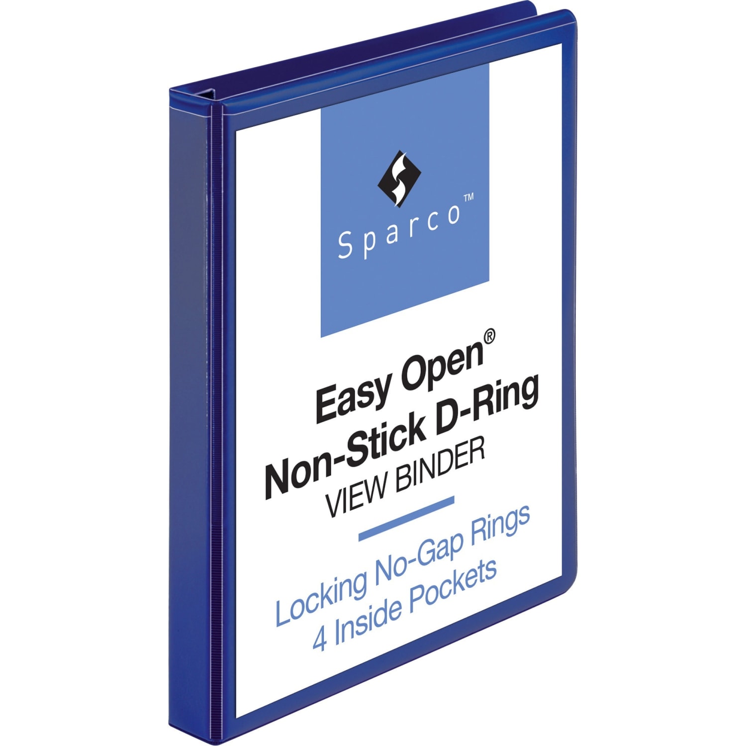 Business Source Navy D-ring Binder - 1in Binder Capacity - Letter - 8 1/2inx11in Sheet Size - D-Ring Fastener(s) - 4 Pocket(s) - Polypropylene - Navy