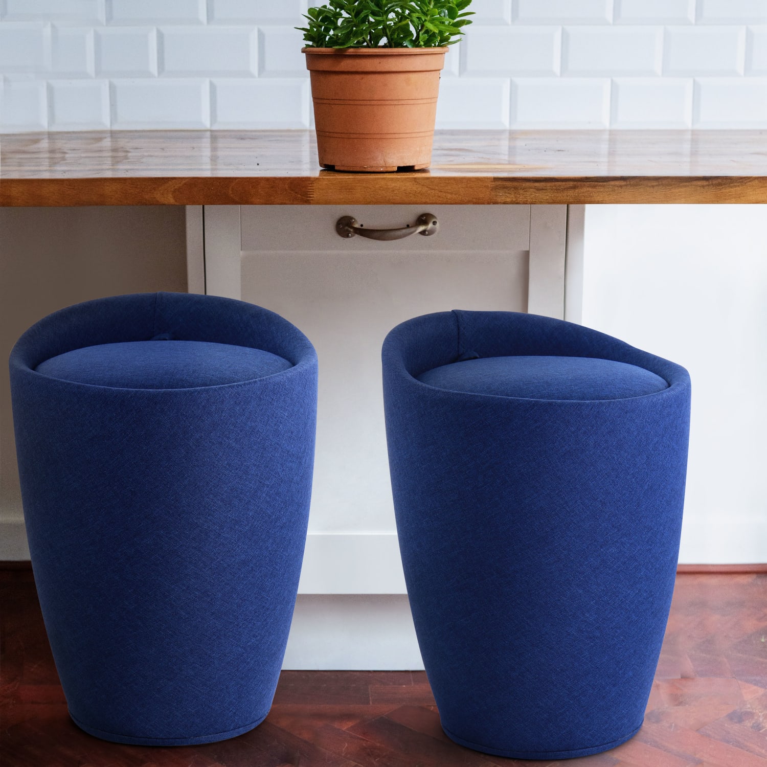 Elama Denim Chair, Blue - Image 3