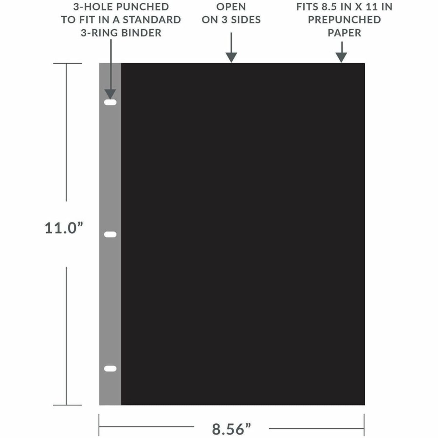 C-Line Traditional Standard Weight Polypropylene Sheet Protector - Letter 8.50in x 11in - Polypropylene - 100 / Box - Clear" - Image 4