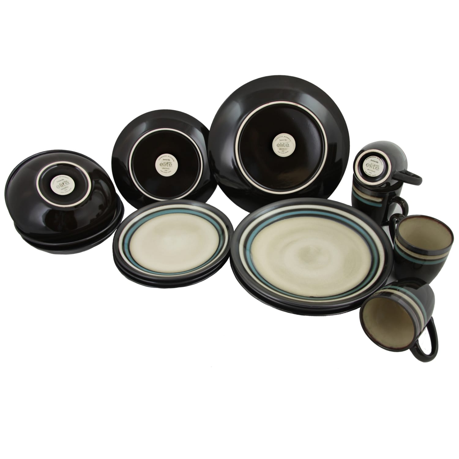 Gibson Elite Lewisville 16-Piece Dinnerware Set, Teal - Image 3