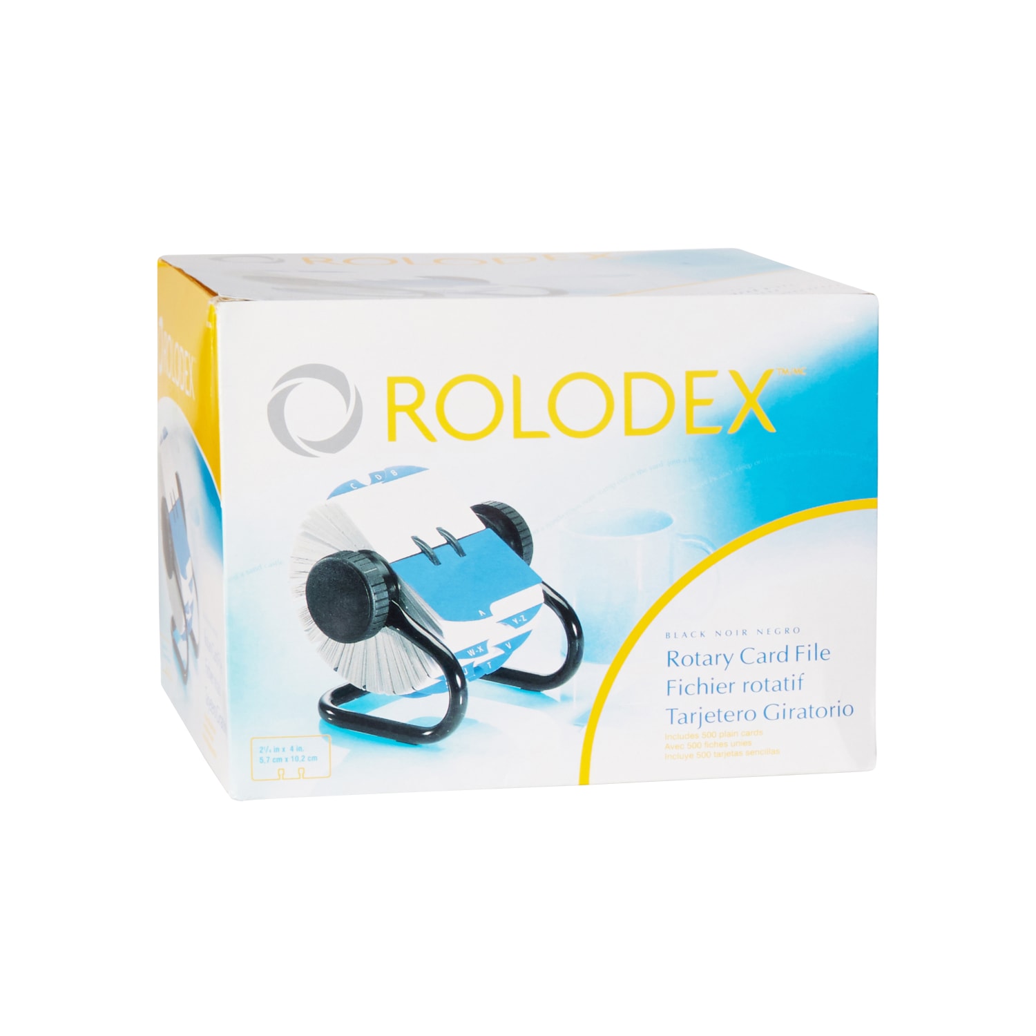 Rolodex Open Metal Single Rotary File, 2 1/4in x 4in, 500 Cards, Black - Image 5