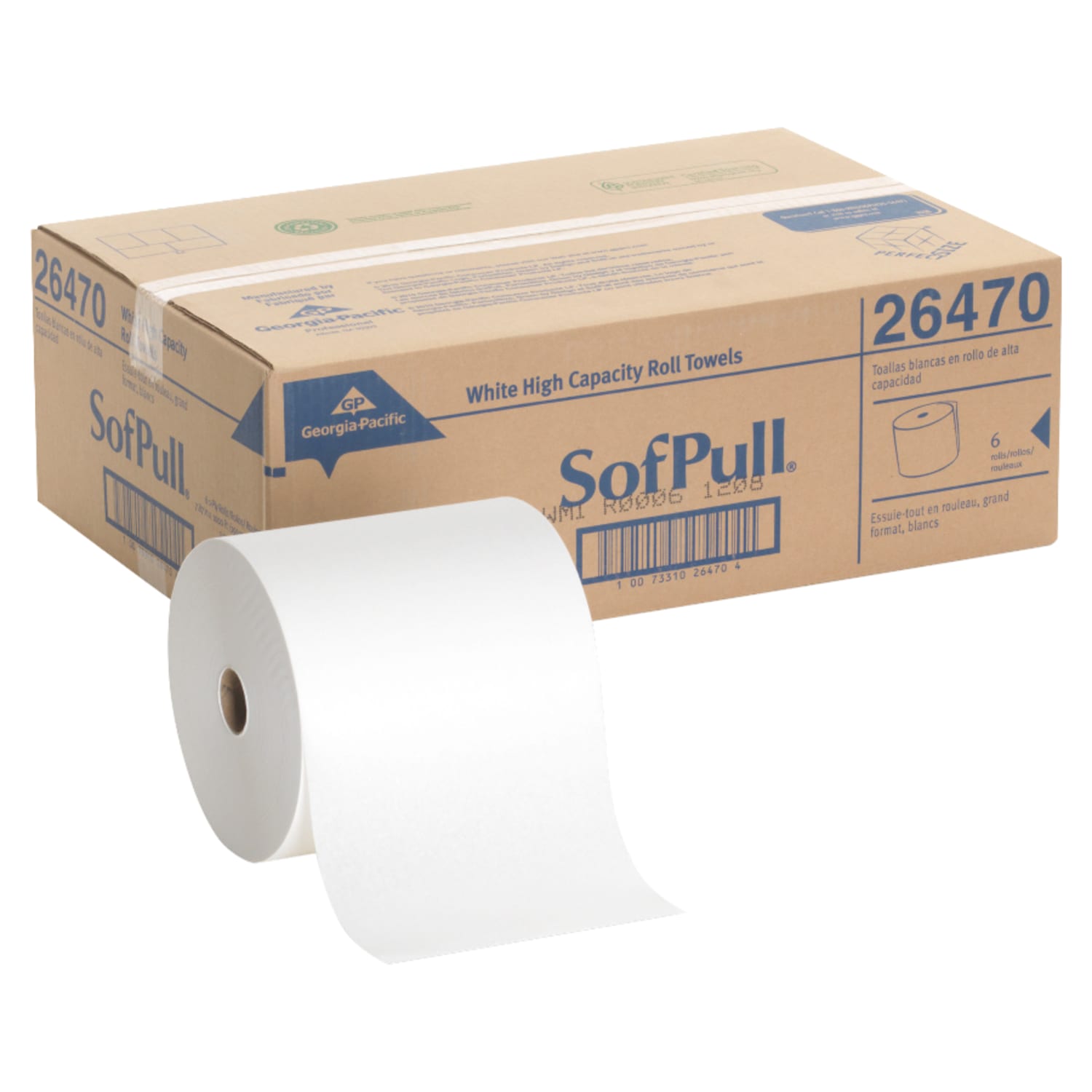 Sofpull by GP PRO, 1-Ply, 7.87in x 10in00ft, 40% Recycled, White, 6 Rolls per Case