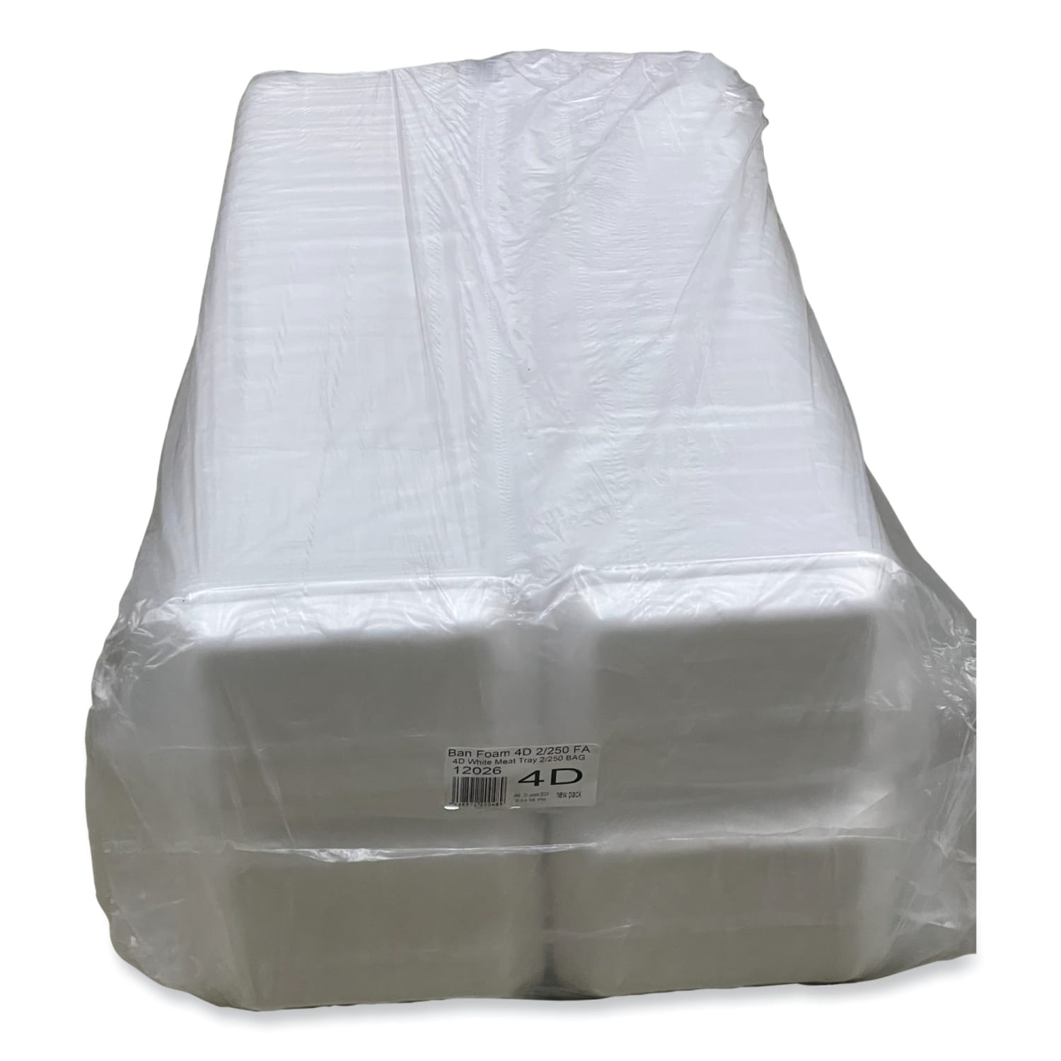 GEN Meat Trays, #4D, 1-3/8inH x 9-1/2inW x 7-1/8inD, White, Pack Of 500 Trays - Image 3