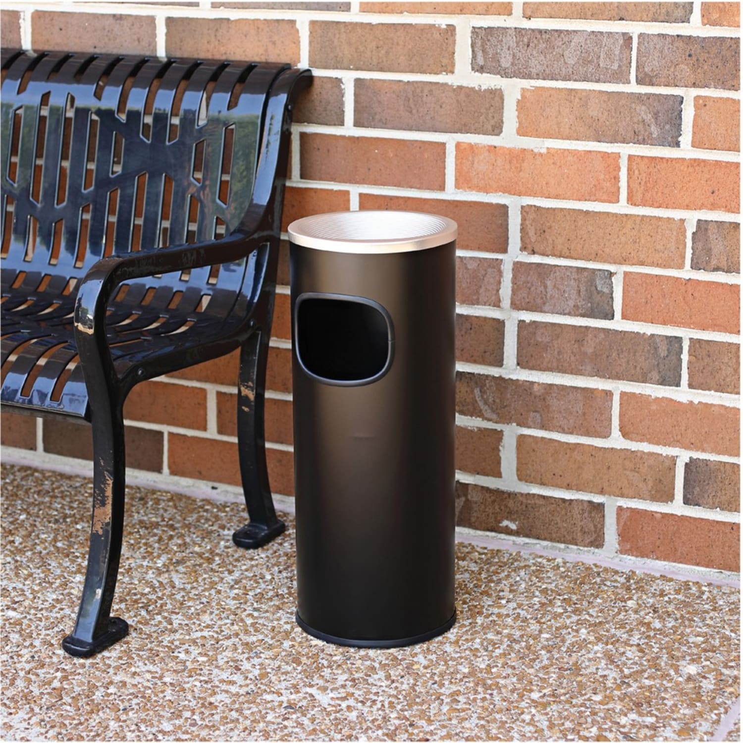 Genuine Joe 3-Gallon Ashtray Receptacle, Black - Image 3