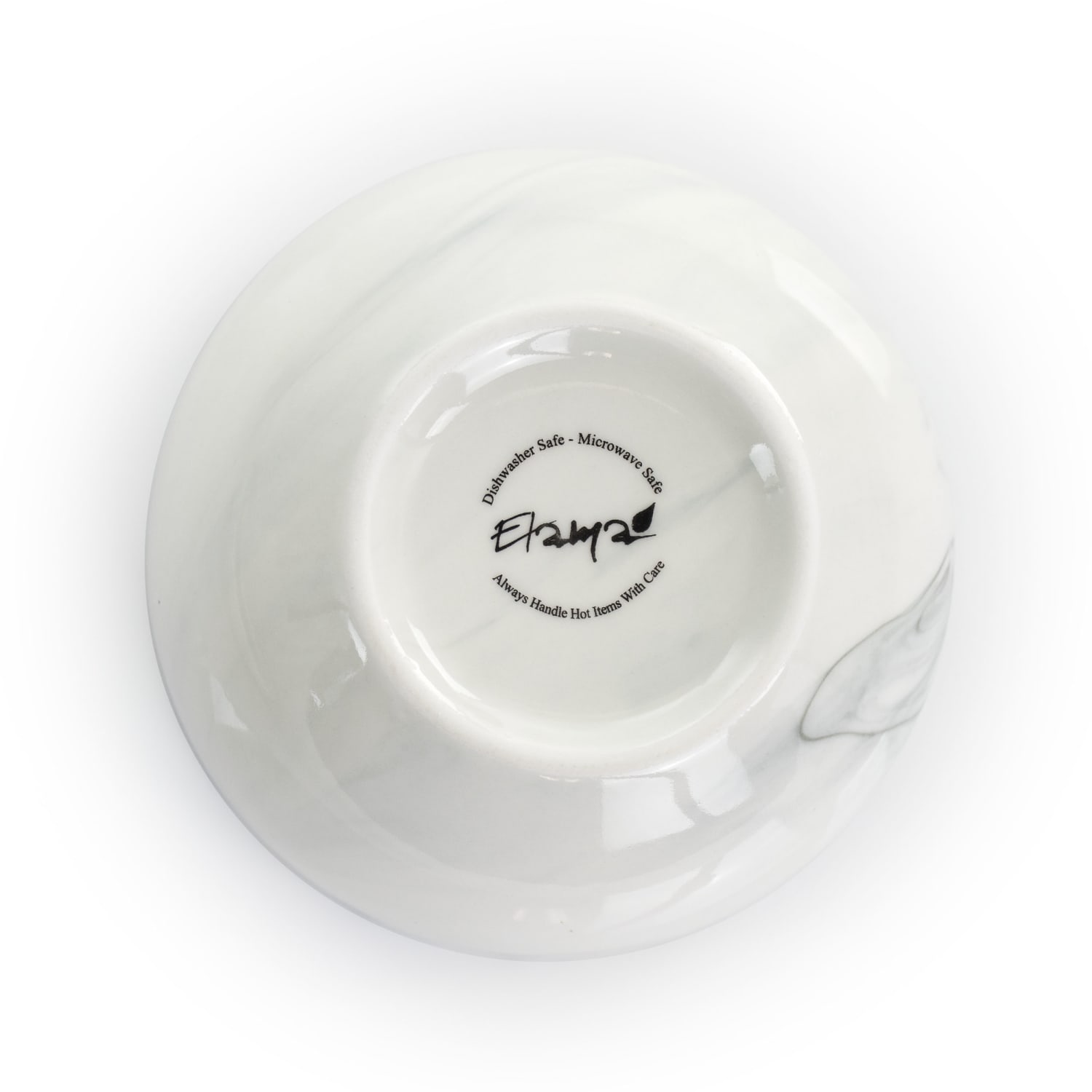 Elama Fine Marble 16-Piece Dinnerware Set, Black/White - Image 5