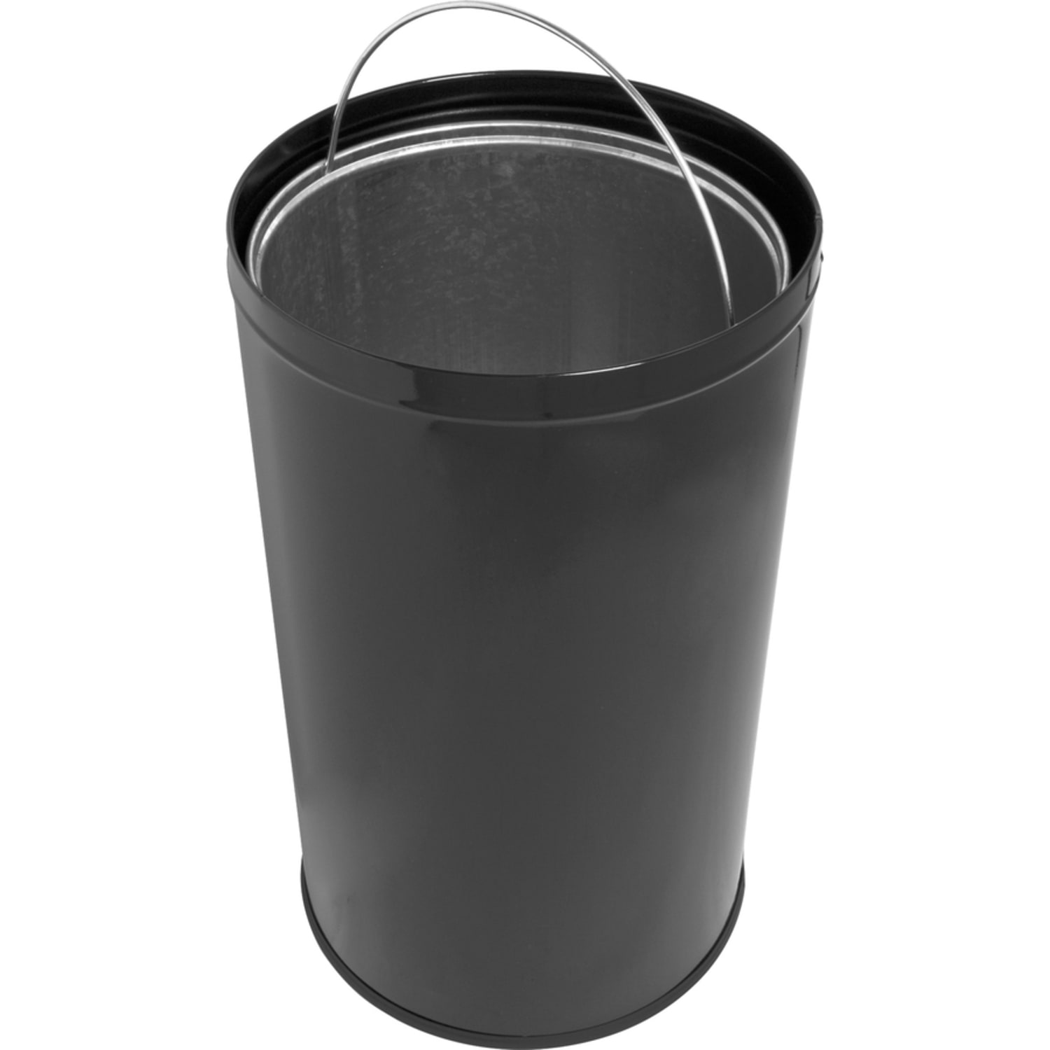 Genuine Joe Classic Round-Top Receptacle, 12 Gallons, Black - Image 3