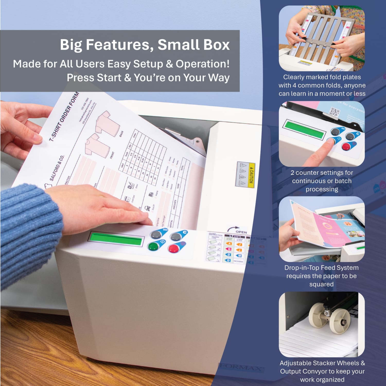 Formax FD 300 Automatic Desktop Paper & Letter Folder - Image 5