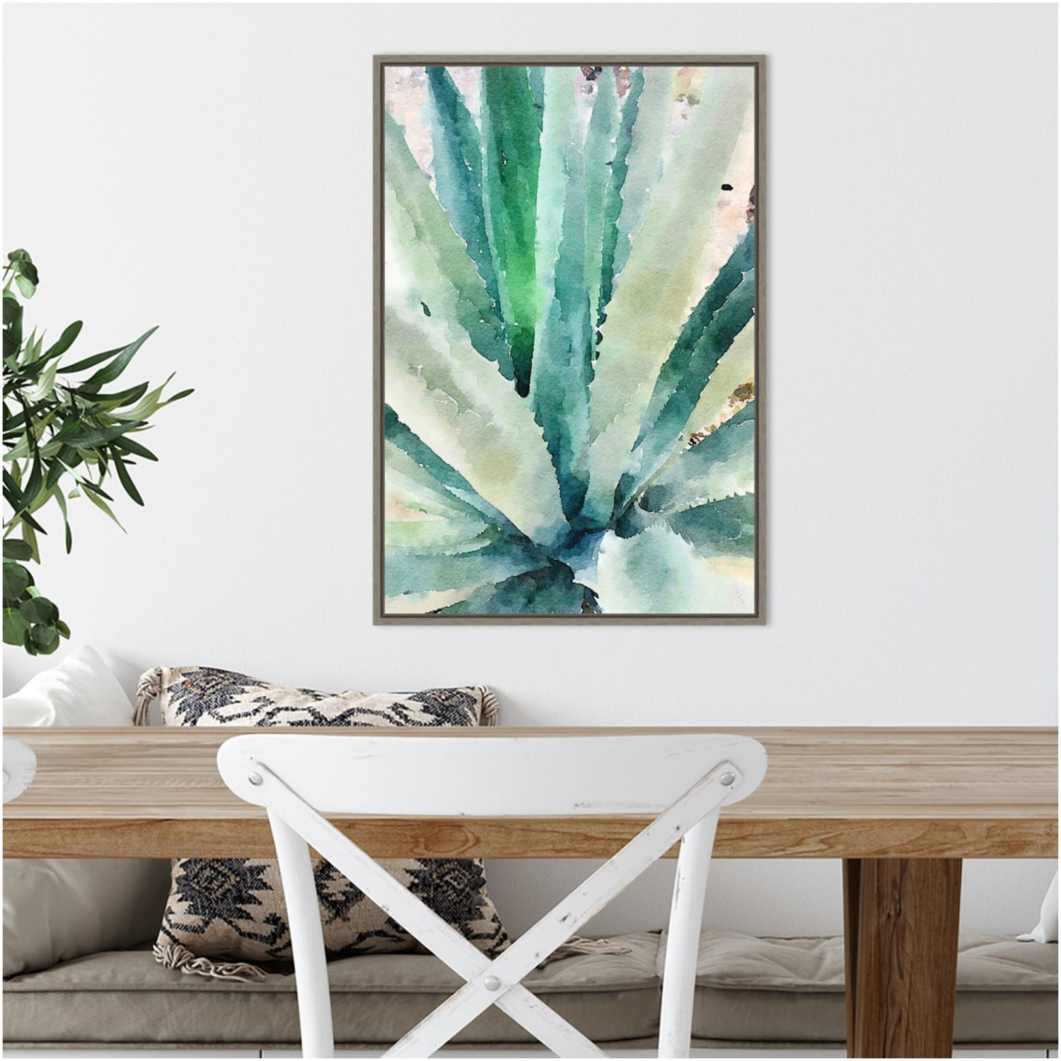 Amanti Art Rustic Succulent II by Irena Orlov Framed Canvas Wall Art Print, 16in x 23in, Graywash - Image 3