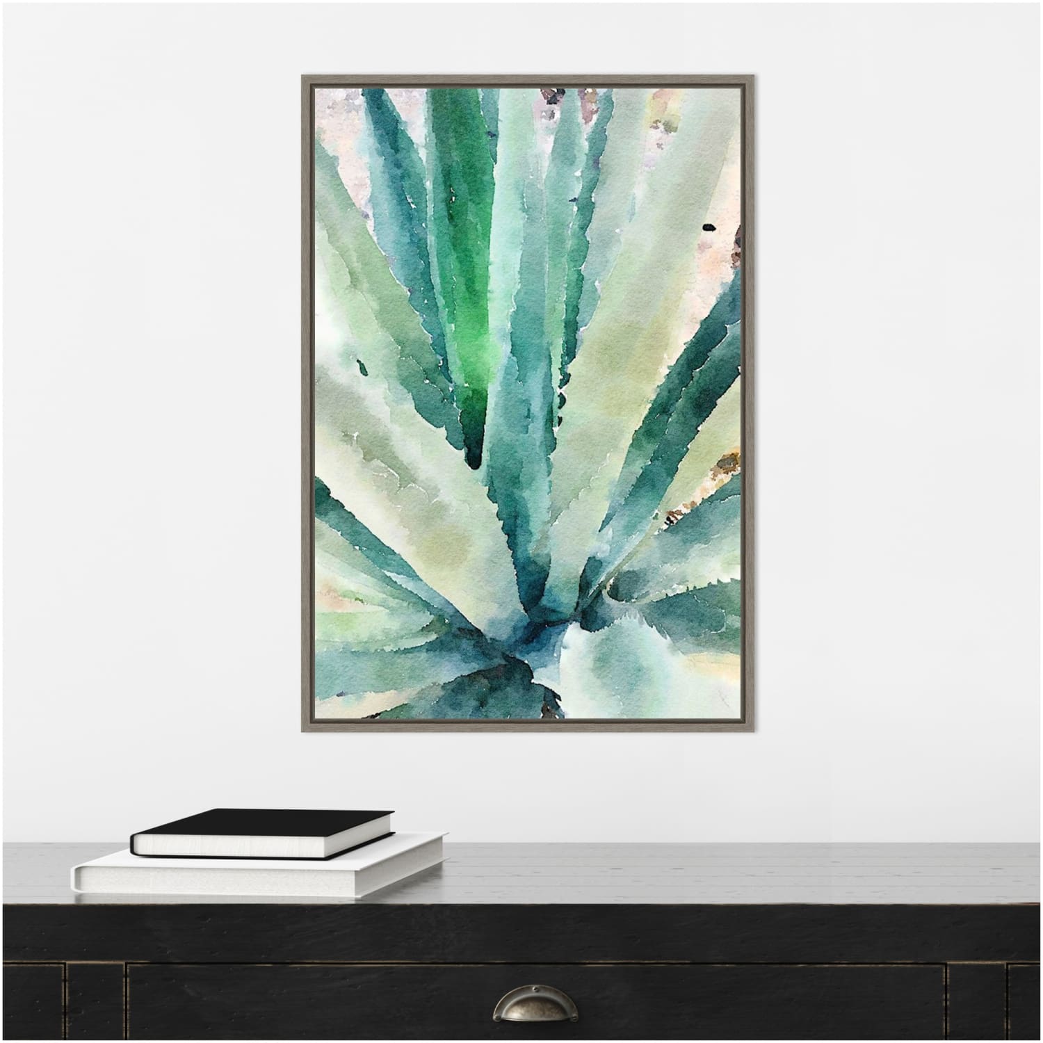 Amanti Art Rustic Succulent II by Irena Orlov Framed Canvas Wall Art Print, 16in x 23in, Graywash - Image 5