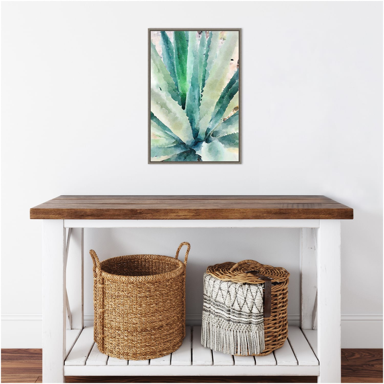 Amanti Art Rustic Succulent II by Irena Orlov Framed Canvas Wall Art Print, 16in x 23in, Graywash - Image 6