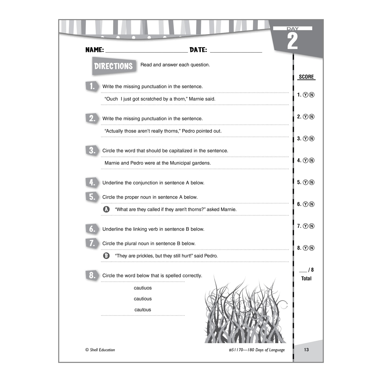 Shell Education 180 Days Of Language Workbook, Grade 5 - Image 5