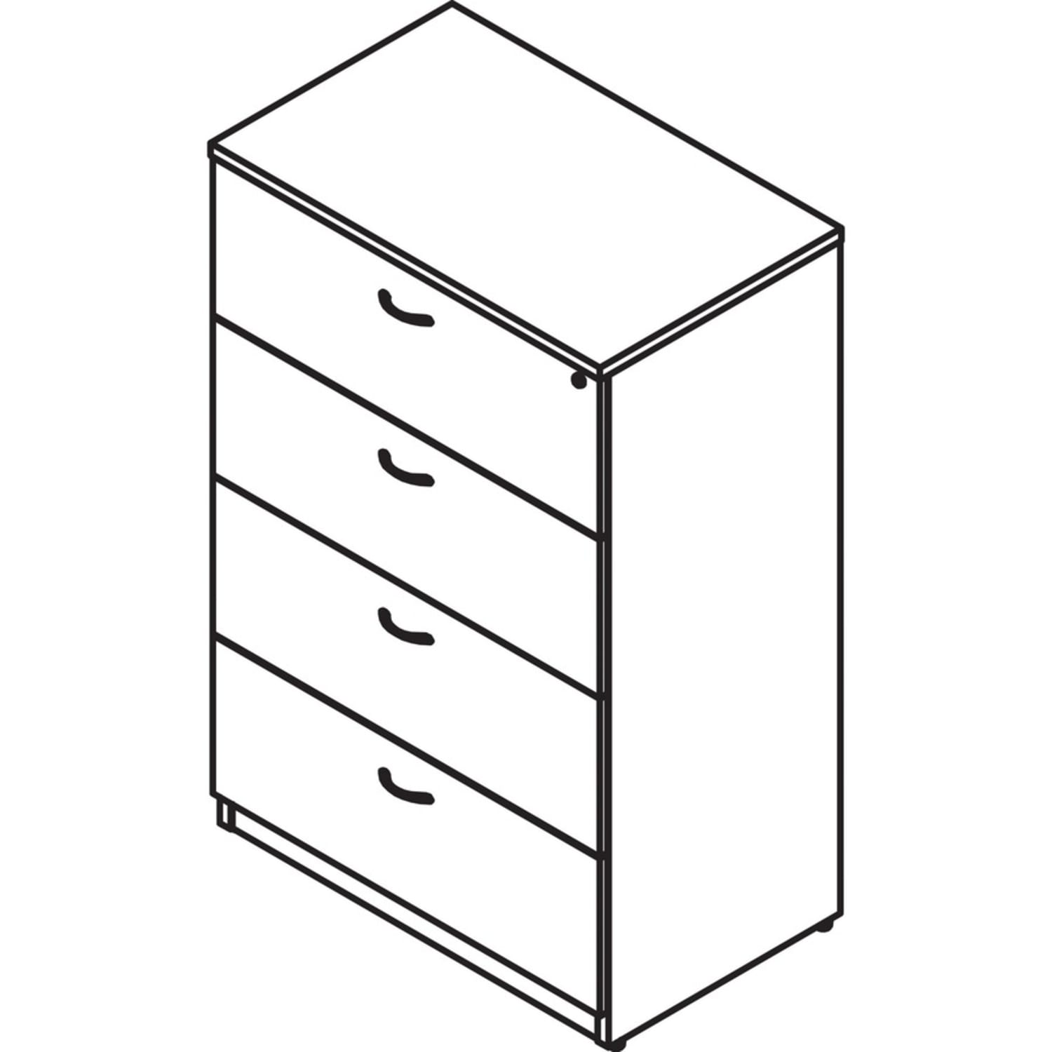 Lorell Essentials 35-1/2inW x 22inD Lateral 4-Drawer File Cabinet, Cherry - Image 5