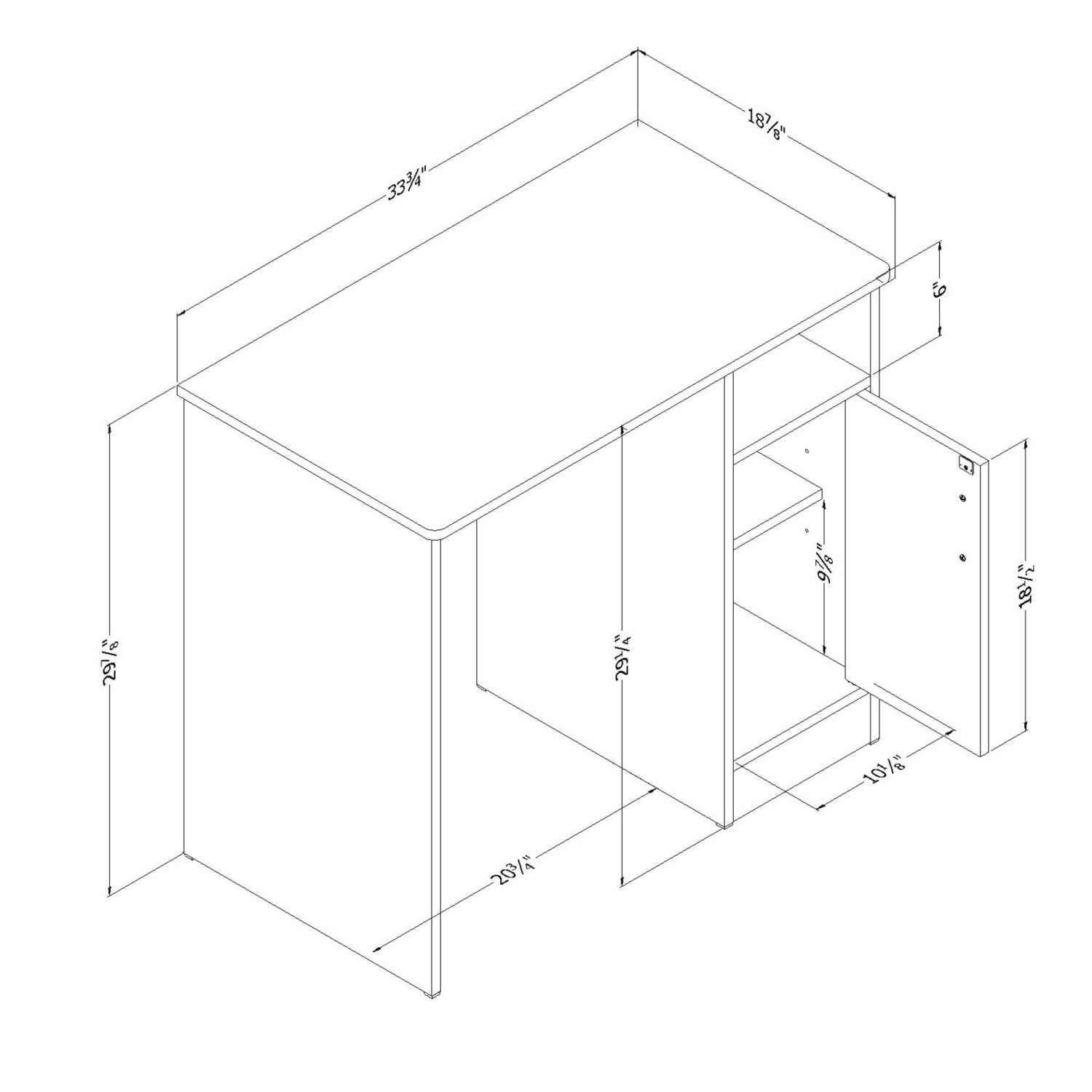 South Shore Axess 34inW Computer Desk, Black - Image 4