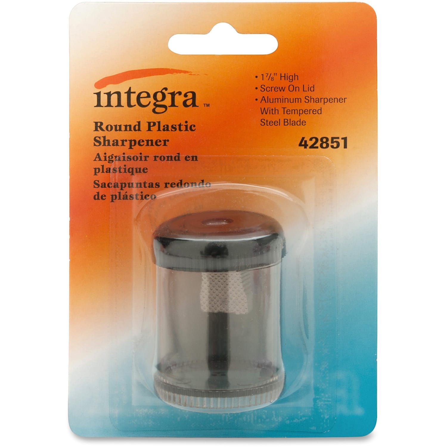 Integra Round Pencil Sharpener, 1 7/8inH, Black - Image 4