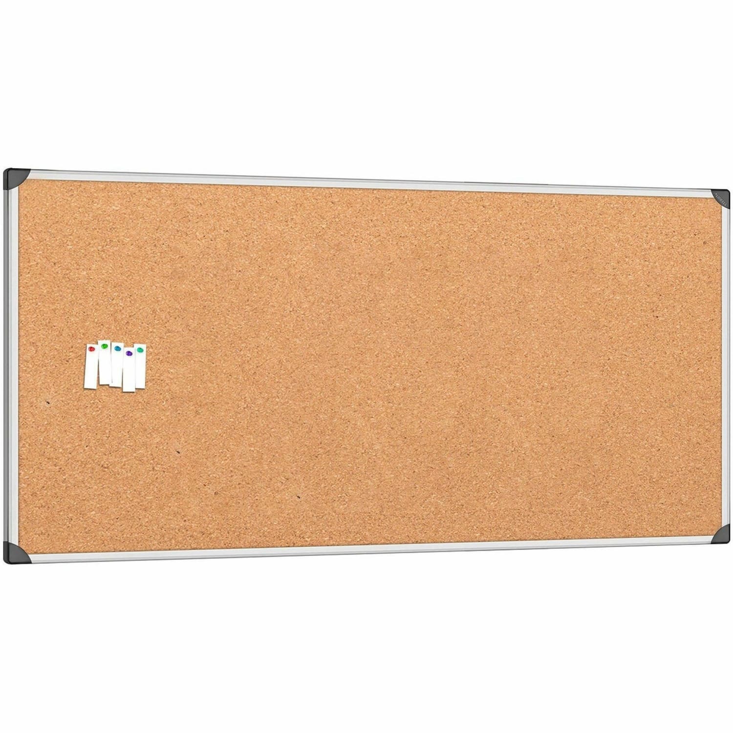 Lorell Mounting Cork Bulletin Board, 48in x 96in, Silver Aluminum Frame - Image 3