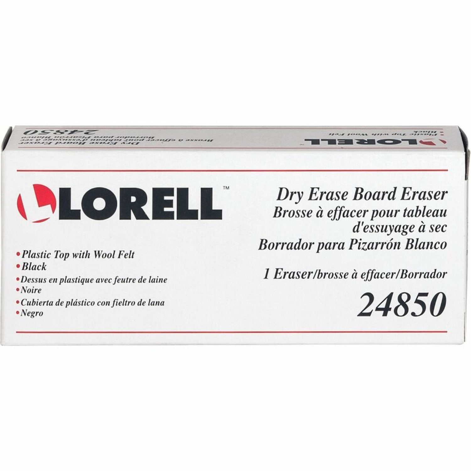 Lorell Whiteboard Eraser, 2 3/16inW x 5 3/16inL, Black - Image 5