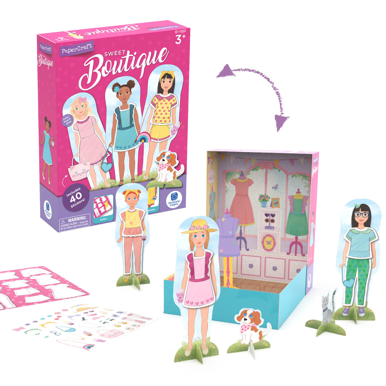Educational Insights PaperCraft Sweet Boutique Paper Dolls Set