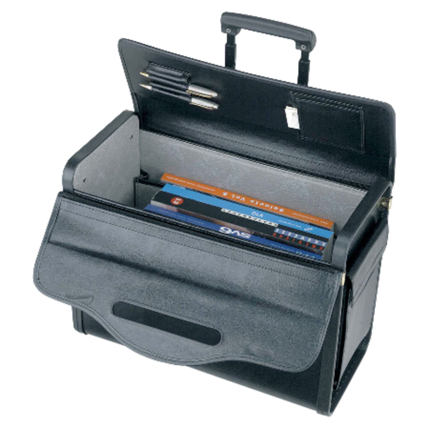 Lorell Oversized Rolling Catalog Case, Black - Image 3