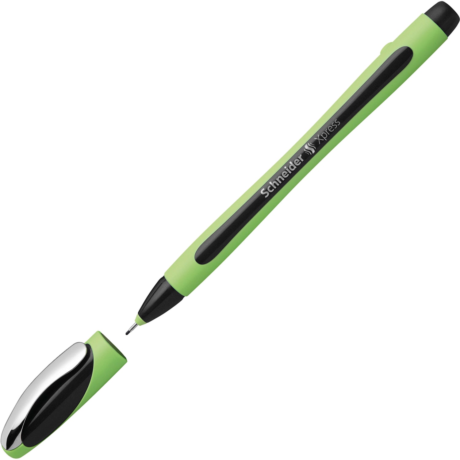 Rediform Schneider Xpress Premium Fineliner Pens, Fine Point, 0.8 mm, Black/Green Barrel, Black Ink, Pack Of 10 Pens - Image 6