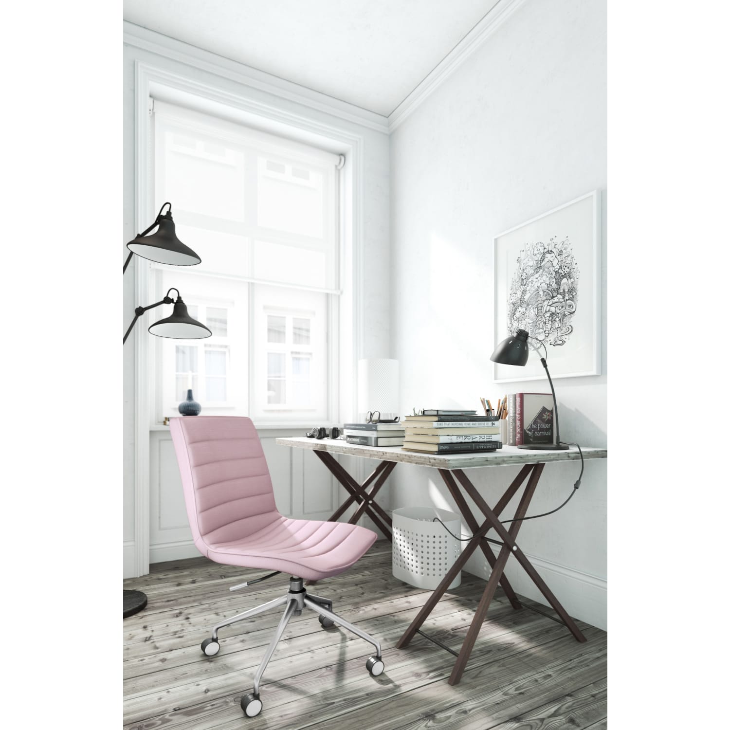 Elle Decor Adelaide Mid-Back Task Chair, Pink/Rose Gold - Image 6