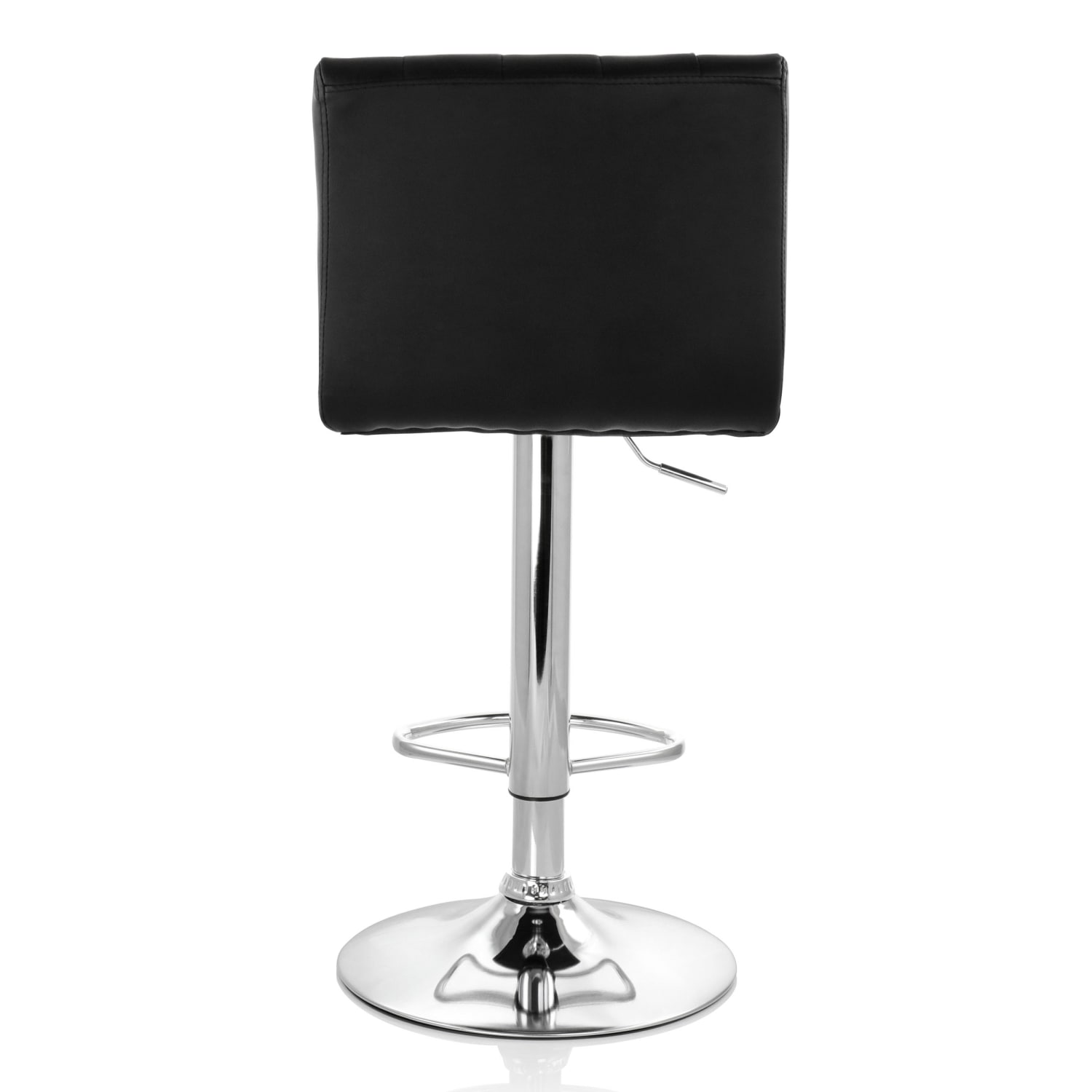 Elama Tufted Faux Leather Adjustable Bar Stools, Black/Chrome, Set Of 2 Stools - Image 5