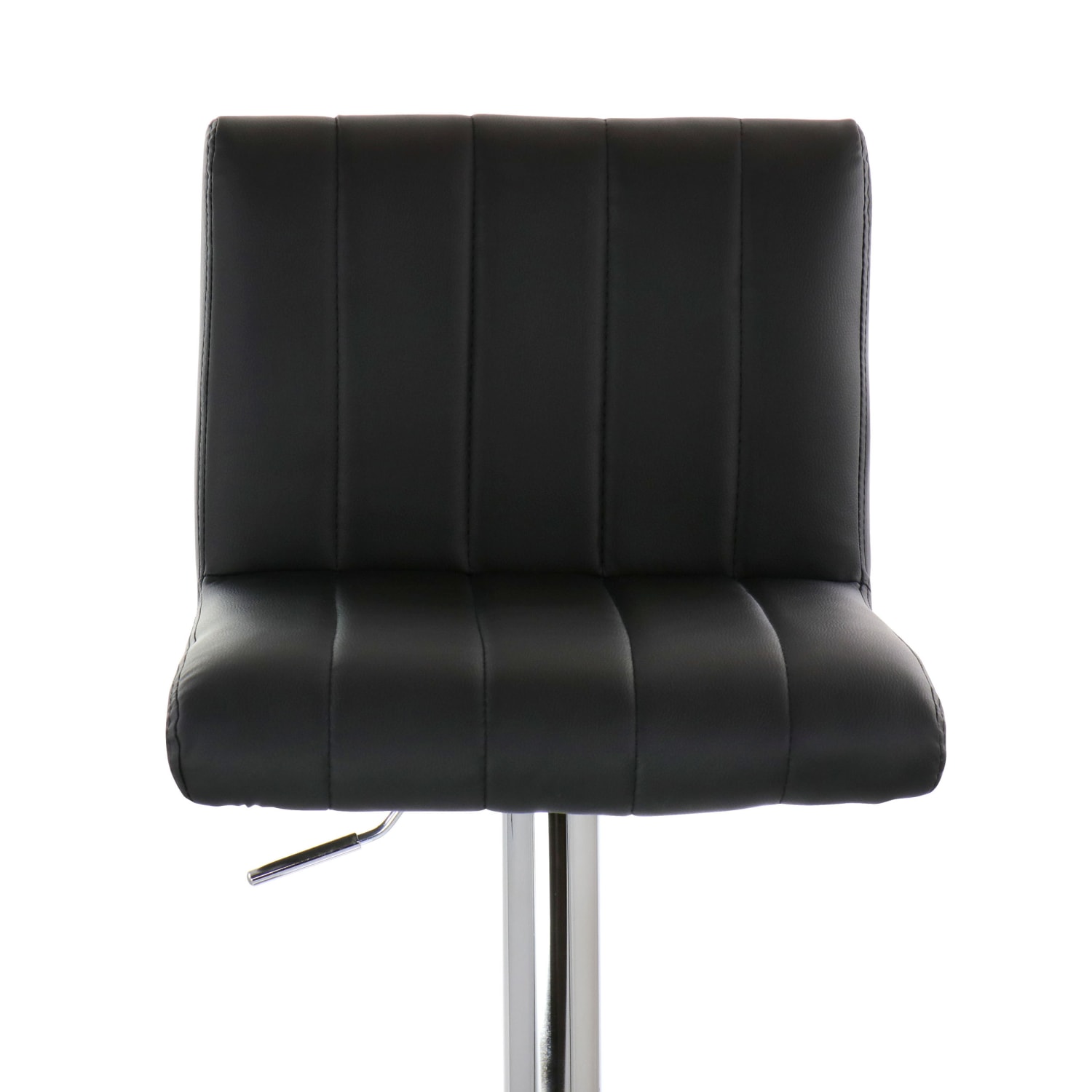 Elama Tufted Faux Leather Adjustable Bar Stools, Black/Chrome, Set Of 2 Stools - Image 7