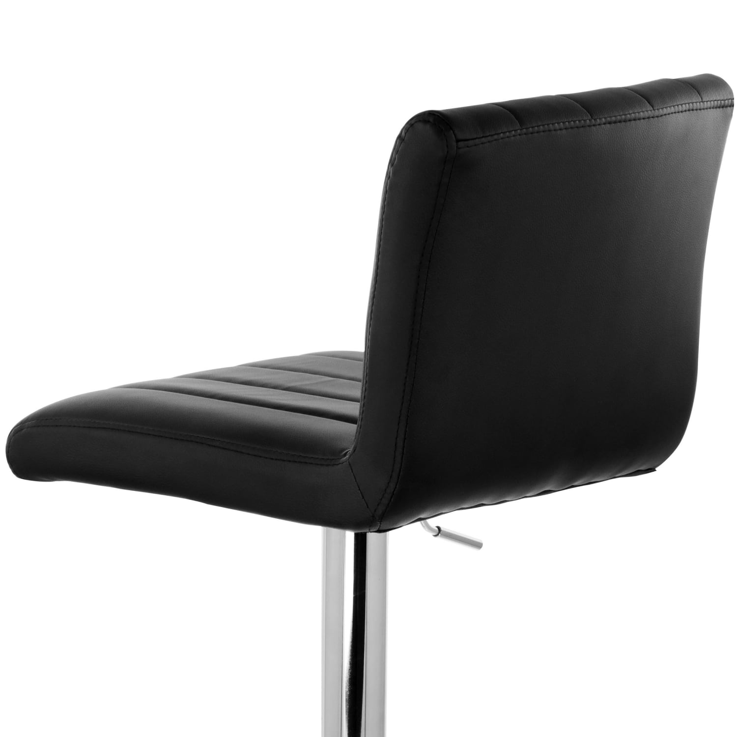 Elama Tufted Faux Leather Adjustable Bar Stools, Black/Chrome, Set Of 2 Stools - Image 8