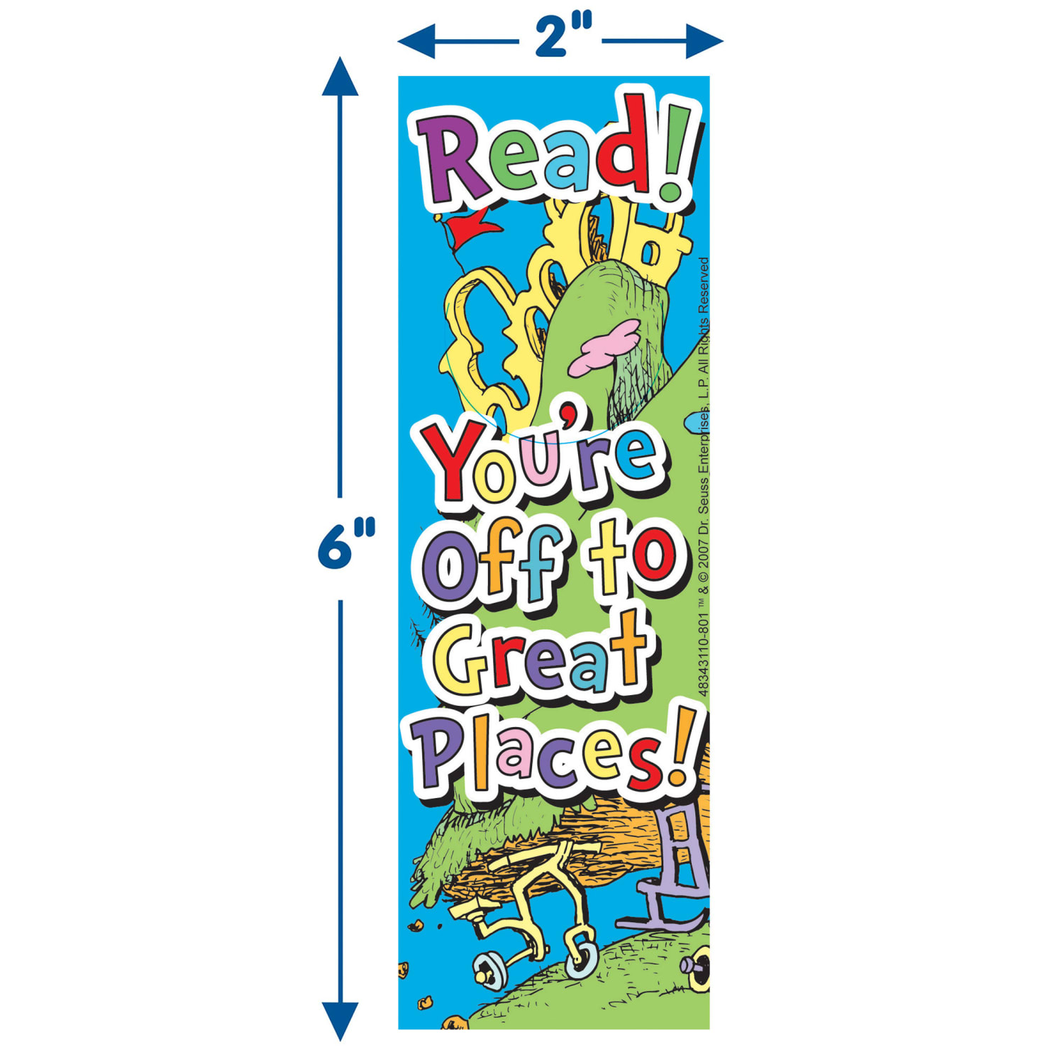 Eureka Bookmarks, 2in x 6in, Dr. Seuss Oh, The Places , 36 Per Pack, Set Of 6 Packs - Image 4