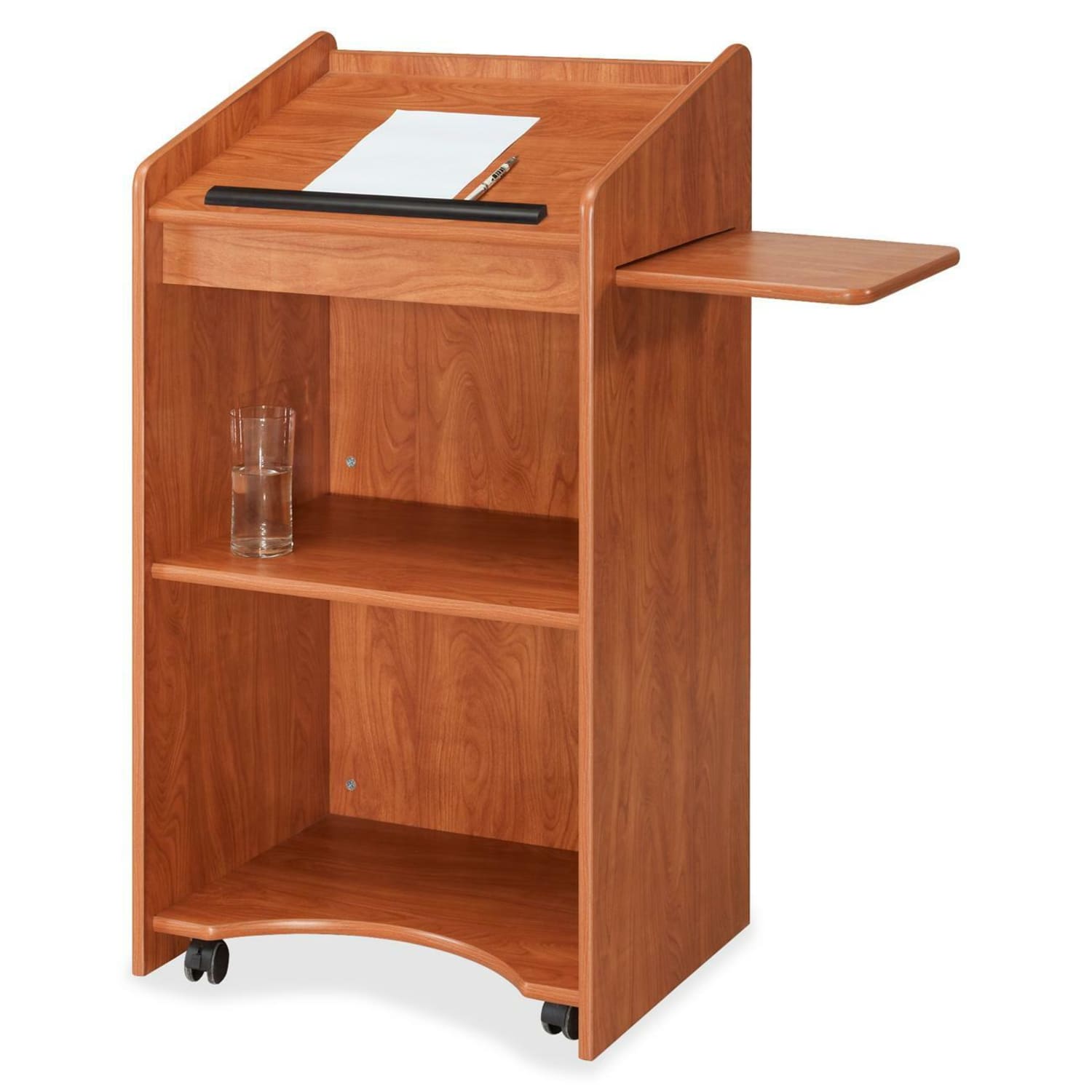 Oklahoma Sound 600 Aristocrat Floor Sound Lectern - 46in Height x 25in Width x 20in Depth - Conferencing, Training - Assembly Required - Cherry, Melamine - 1 Each - Image 3