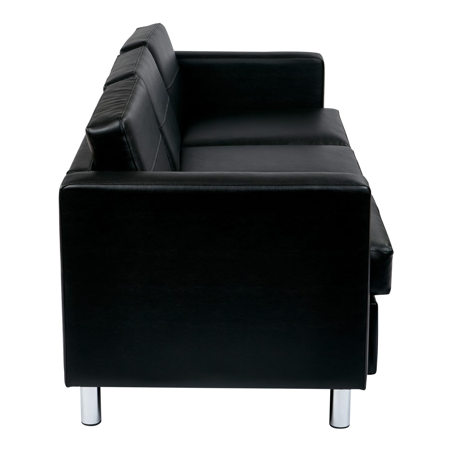 Office Star Avenue Six Pacific Sofa, Black/Silver - Image 4