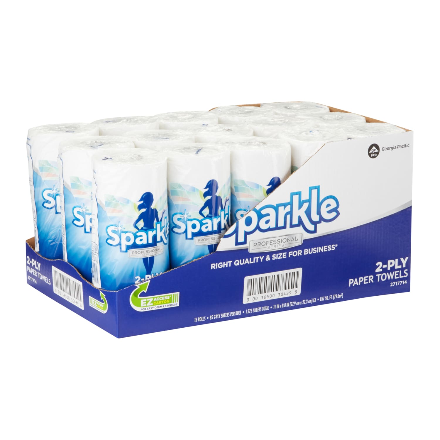 Sparkle  by GP PRO, 2-Ply, Perforated Paper Towels, White, 15 Rolls Per Case, 85 Sheets Per Roll - Image 4