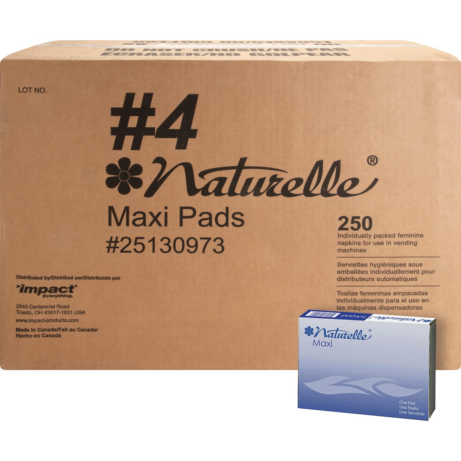 Rochester Midland Naturelle Maxi Pads With Wings, Carton Of 250 - Image 3