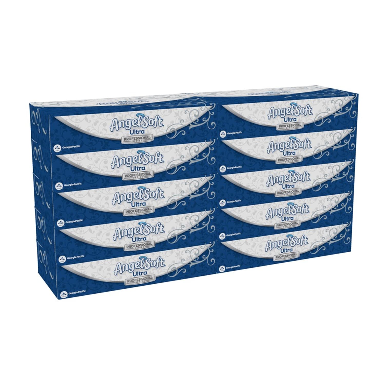 Angel Soft by GP PRO Ultra Professional Series 2-Ply Facial Tissue, Flat Box, White, 125 Tissues Per Box, 10 Boxes - Image 4