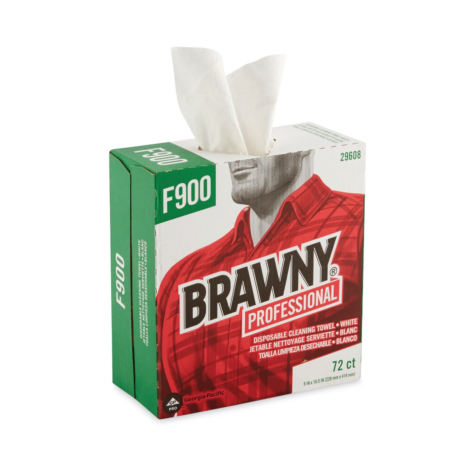 Brawny Professional by GP PRO FLAX 900 Heavy-Duty 1-Ply Wipers, 9in x 16in, White, Box Of 72 - Image 5