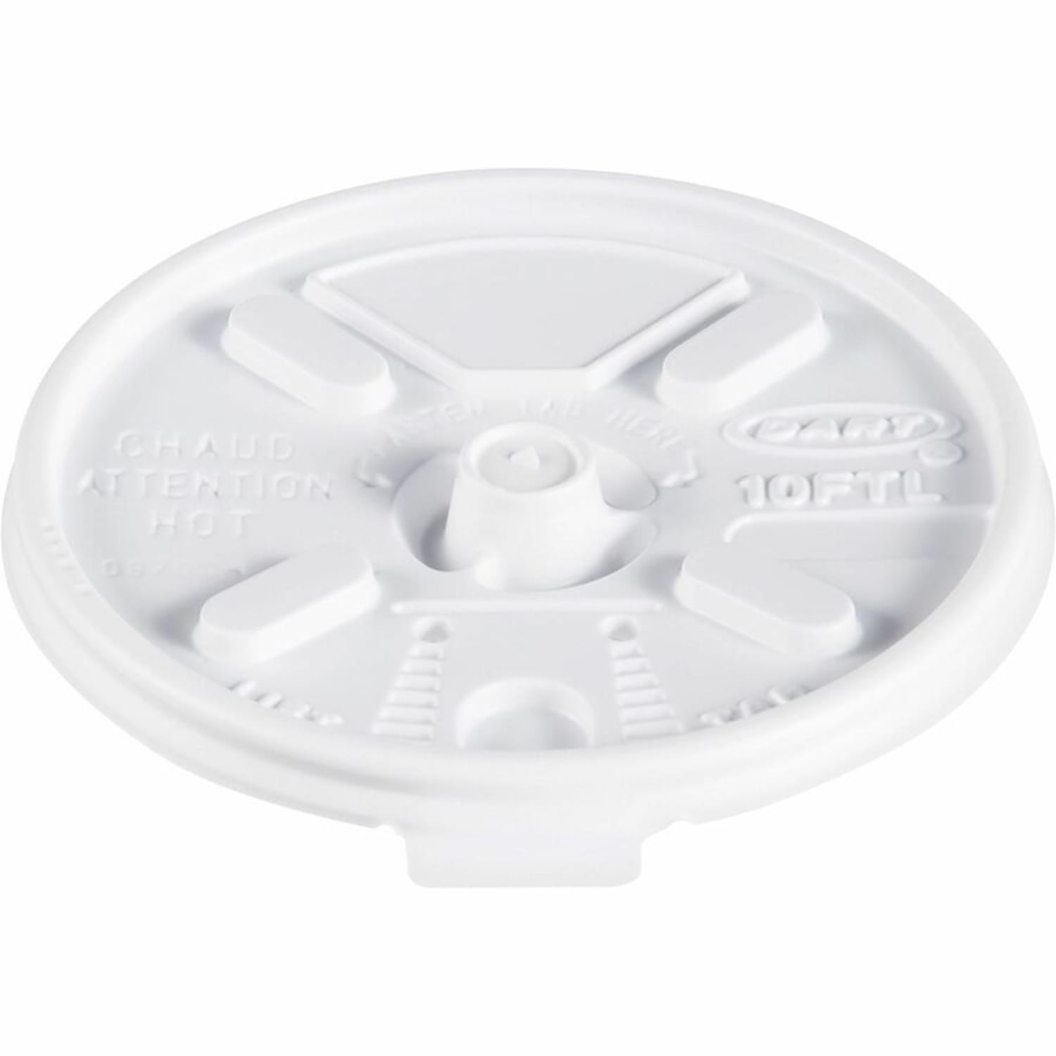 Dart Lift-n-Lock Coffee Cup White Lids - Dome - Plastic - White - 1000 / Carton - Image 4