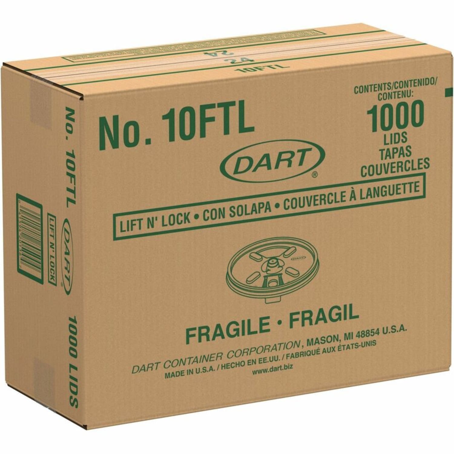 Dart Lift-n-Lock Coffee Cup White Lids - Dome - Plastic - White - 1000 / Carton - Image 5
