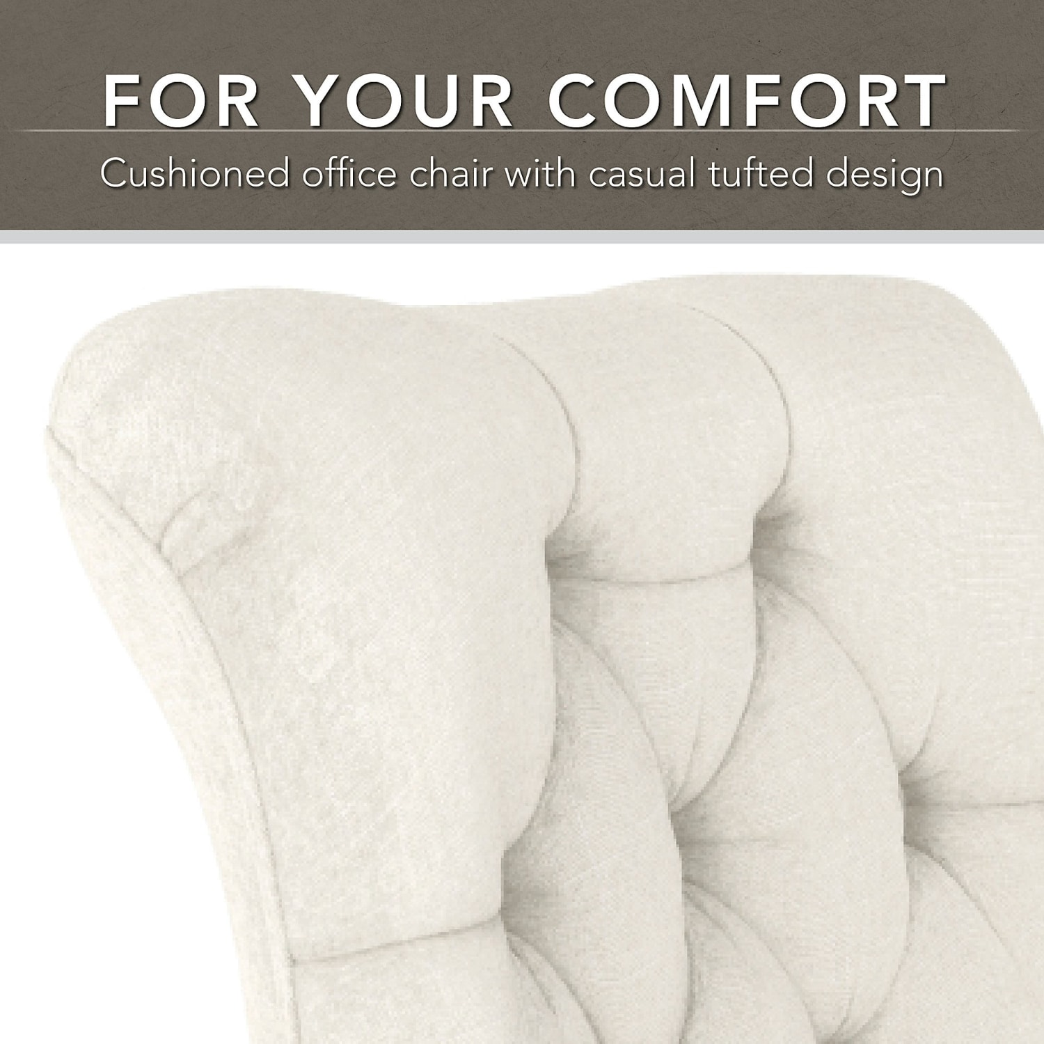 Bush Business Furniture Arden Lane Mid-Back Tufted Office Chair, Cream, Standard Delivery - Image 4