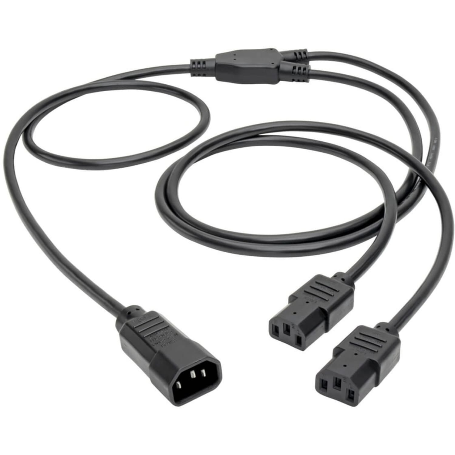 Eaton Tripp Lite Series C14 Male to C13 Female Splitter, PDU Style - C14 to 2x C13, 10A, 250V, 18 AWG, 6 ft. (1.83 m), Black - P0040062C13 - Image 3
