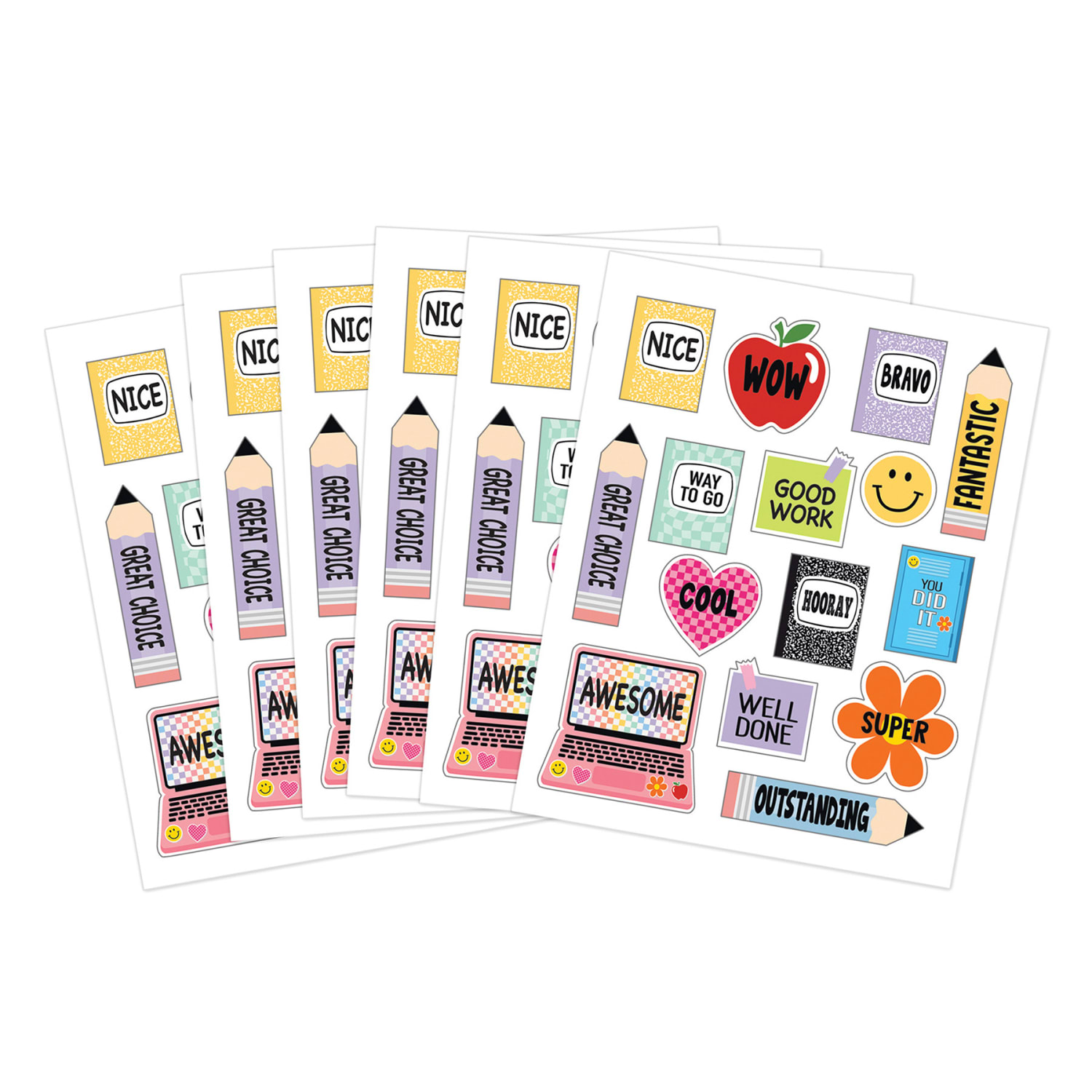 Teacher Created Resources Cool for School Stickers, 90 Per Pack, 12 Packs - Image 3
